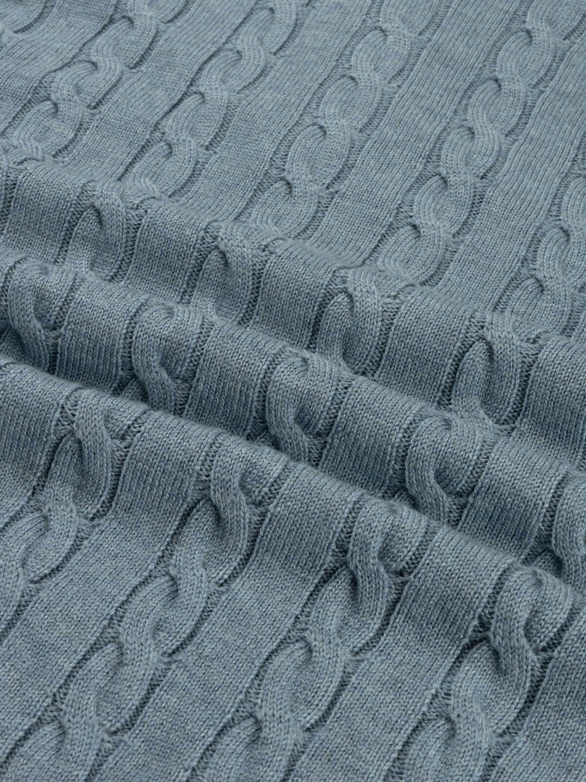 LeClub™ | Zipper Cable Sweater Blue Green