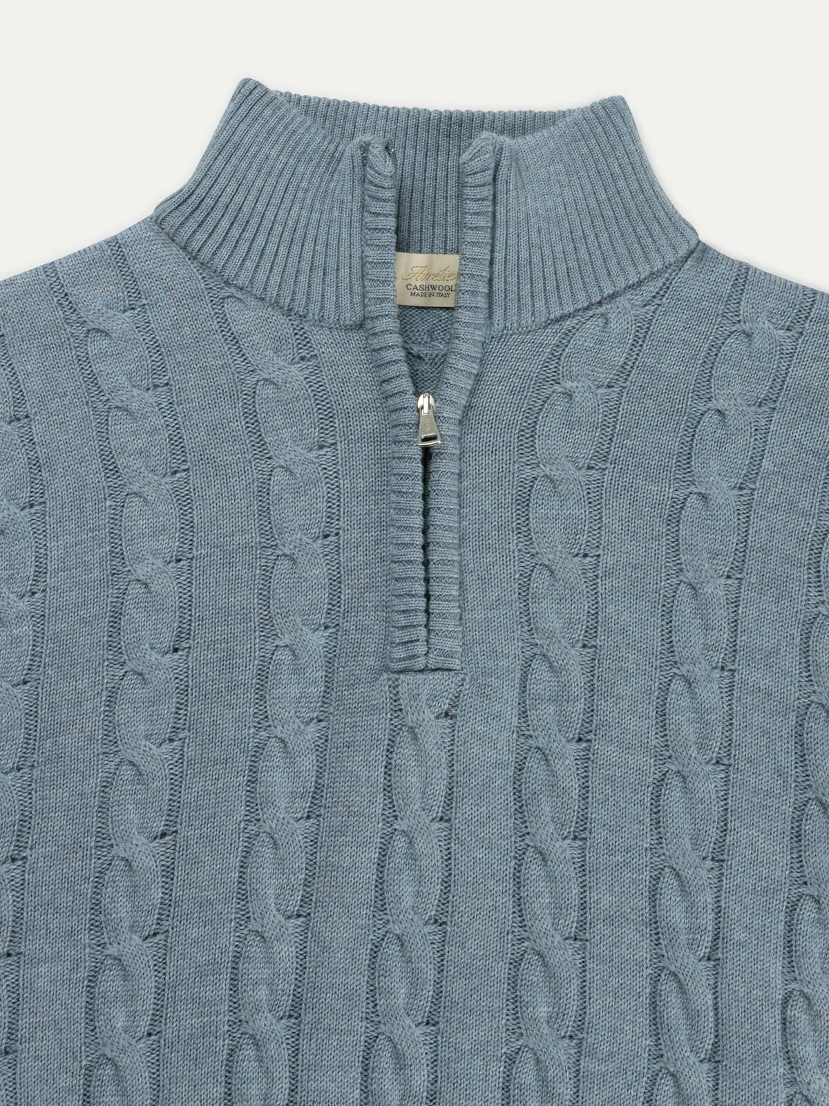 LeClub™ | Zipper Cable Sweater Blue Green