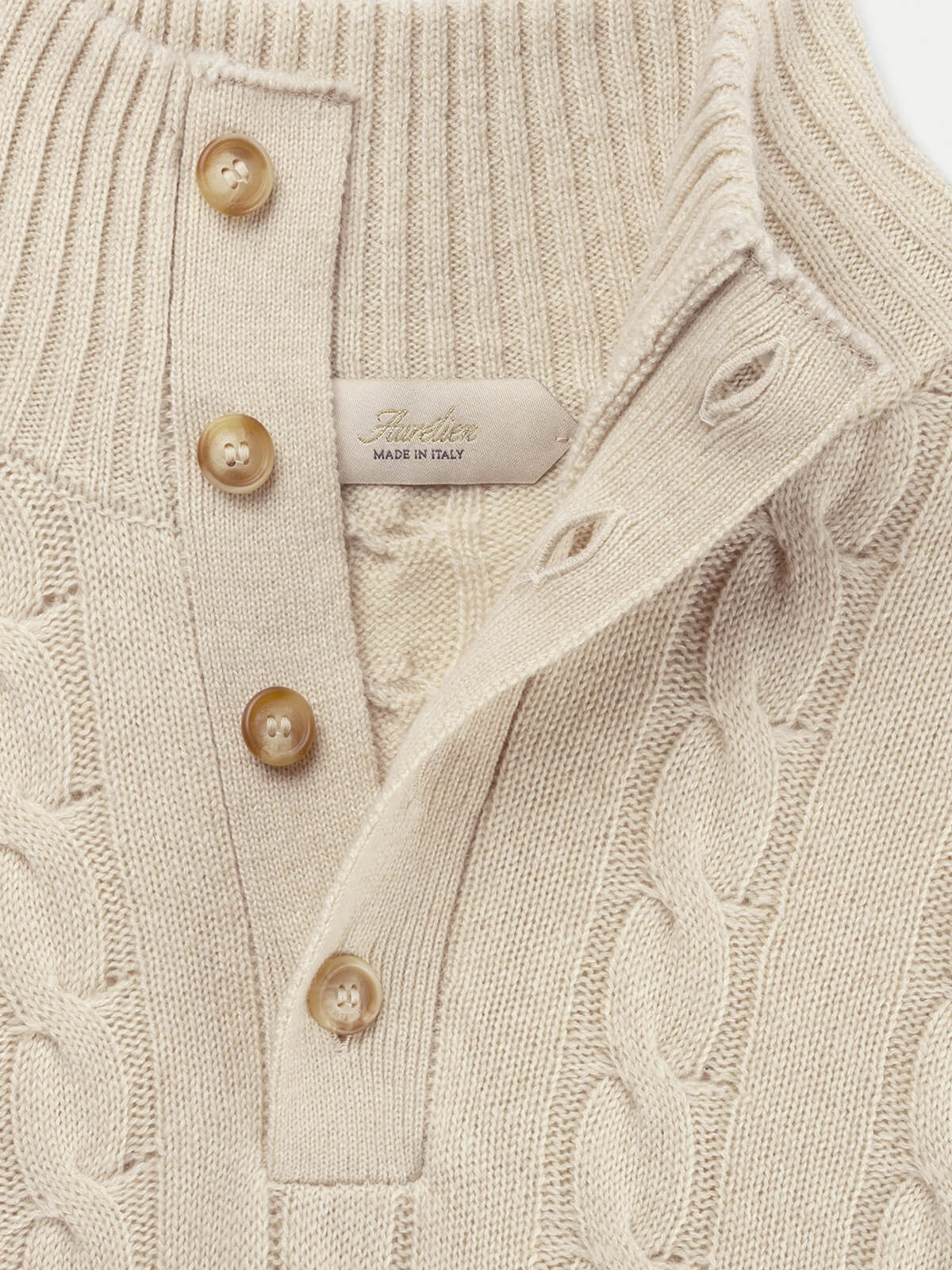 LeClub™ | Light Beige Winter Button Sweater