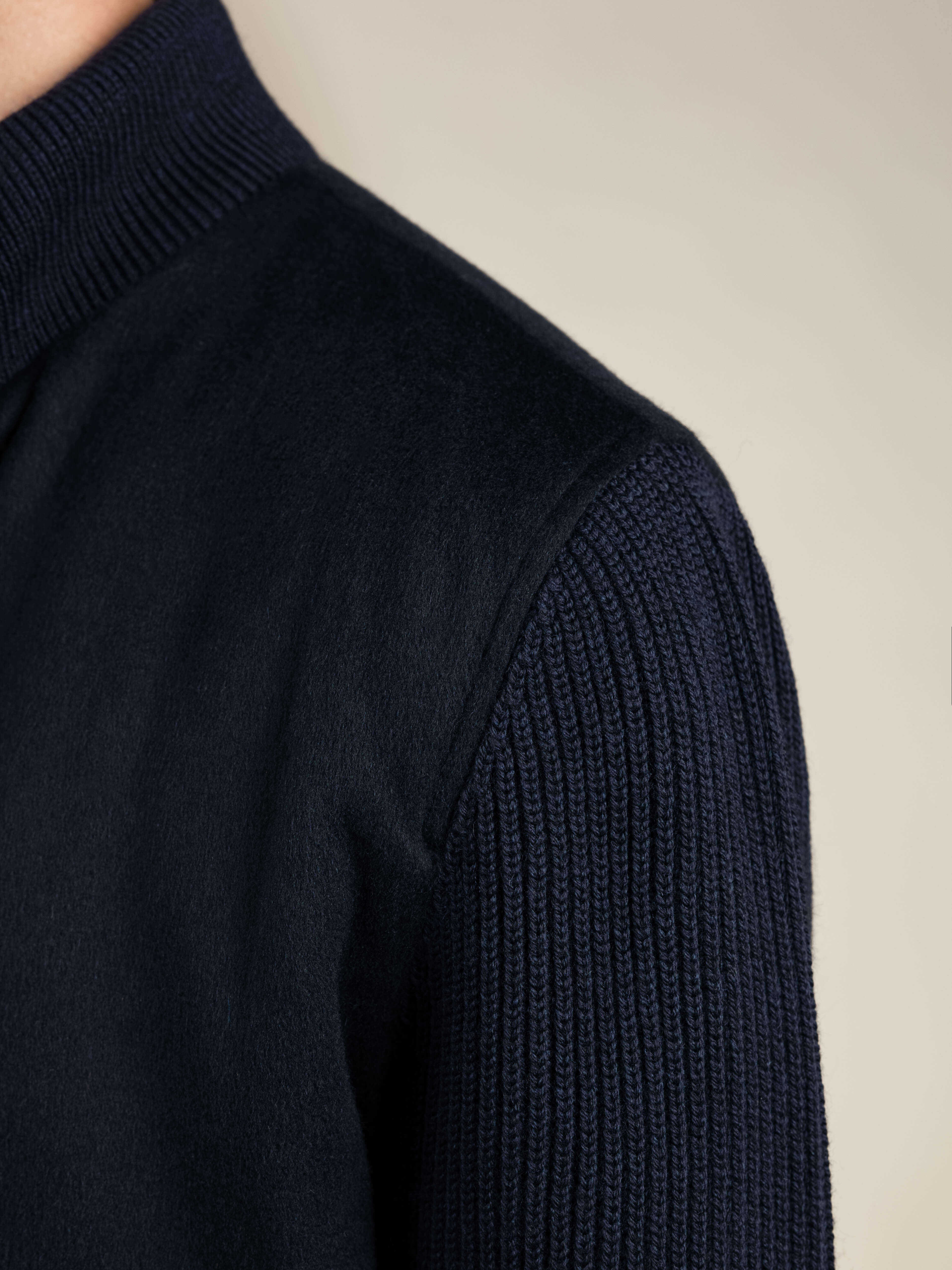 LeClub™ | Navy Cashmere Bomber Jacket
