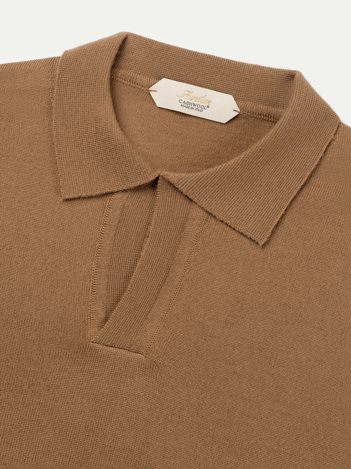 LeClub™ | Extrafine Merino Polo Caramel