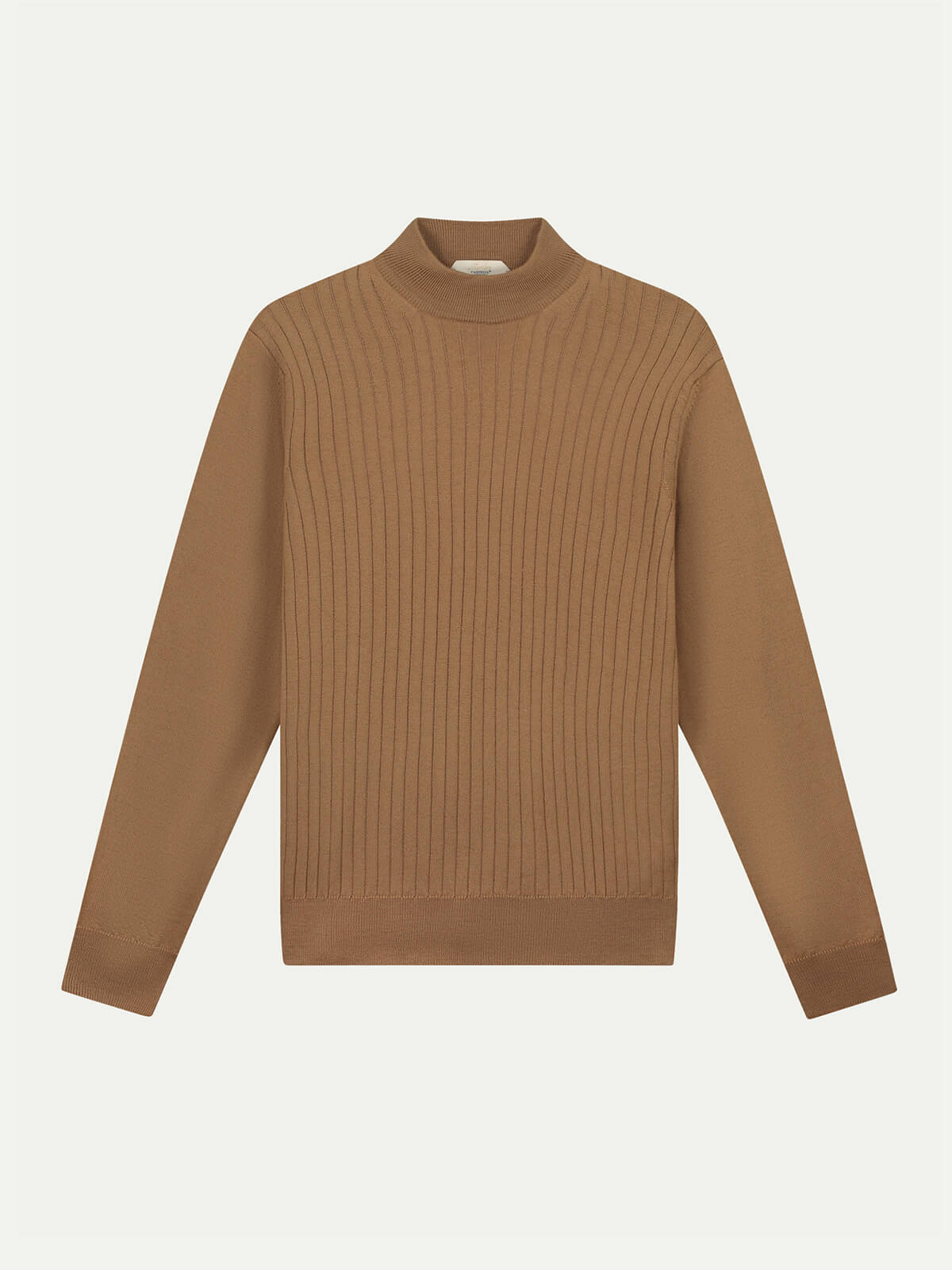 LeClub™ | Extrafine Merino Ribbed Mockneck Caramel