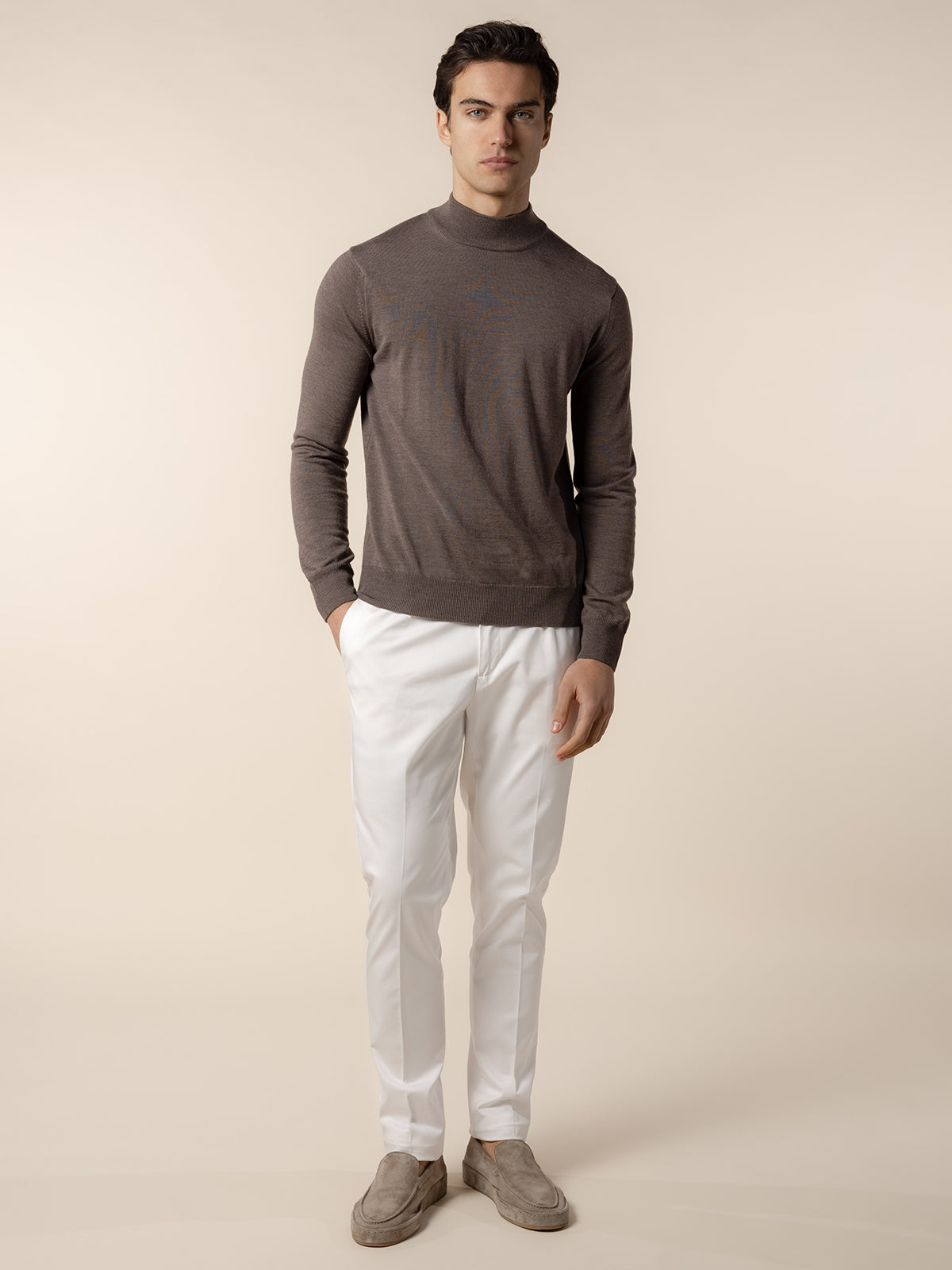 LeClub™ | Extrafine Merino Mockneck Ash Grey