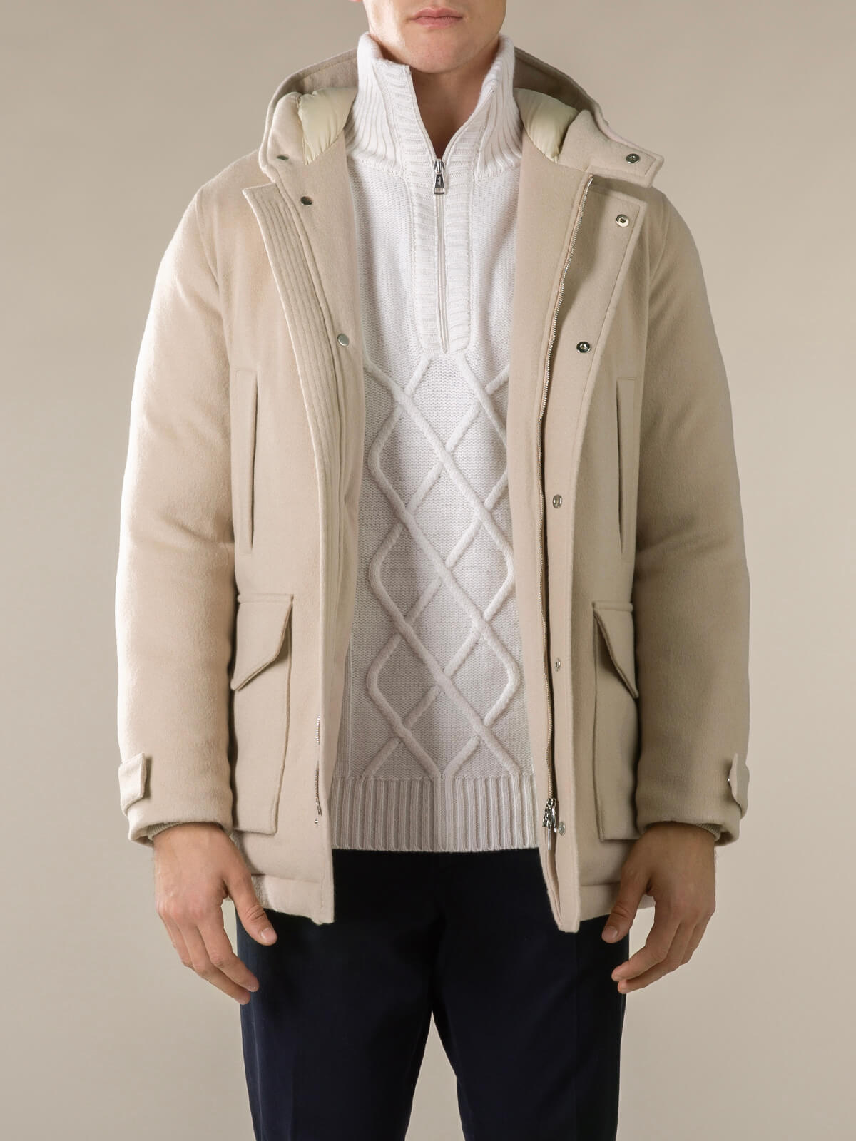LeClub™ | Light Beige Wintertime Parka
