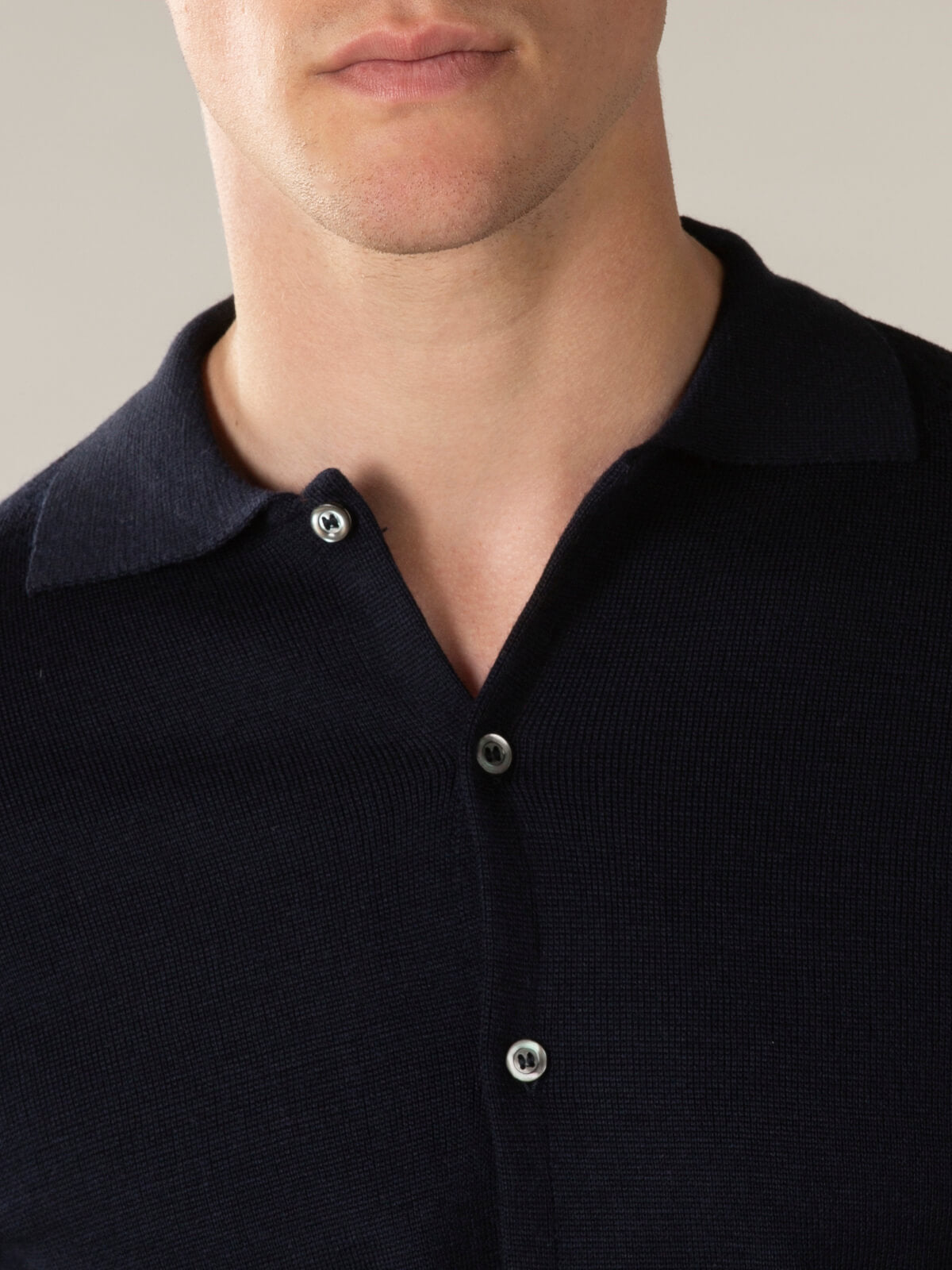 LeClub™ | Extrafine Merino Knitted Shirt Navy