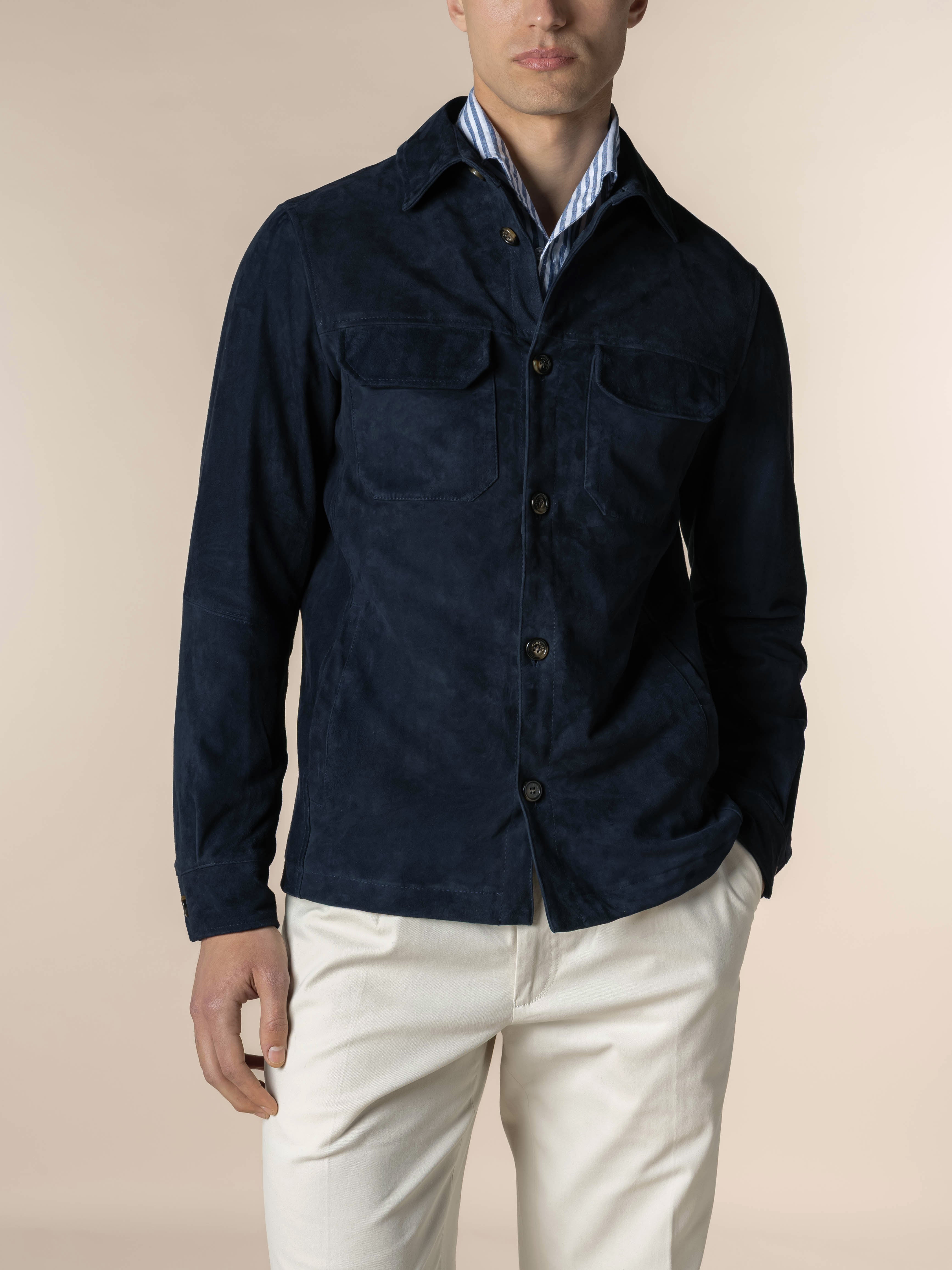 LeClub™ | Navy Suede Overshirt