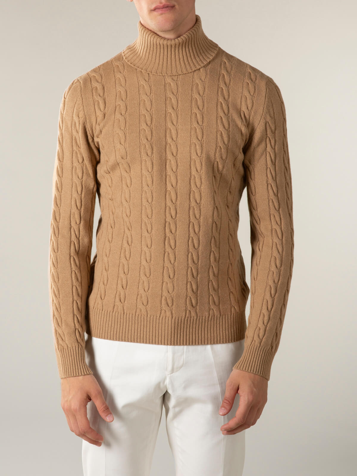 LeClub™ | Dolcevita Cable Knit Sweater Beige