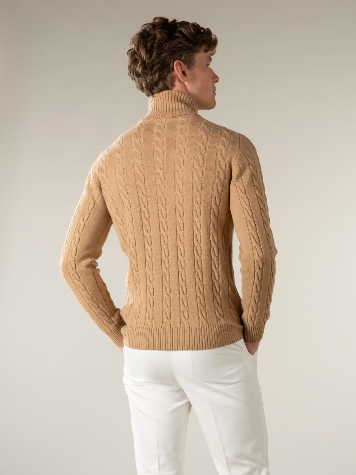 LeClub™ | Dolcevita Cable Knit Sweater Beige