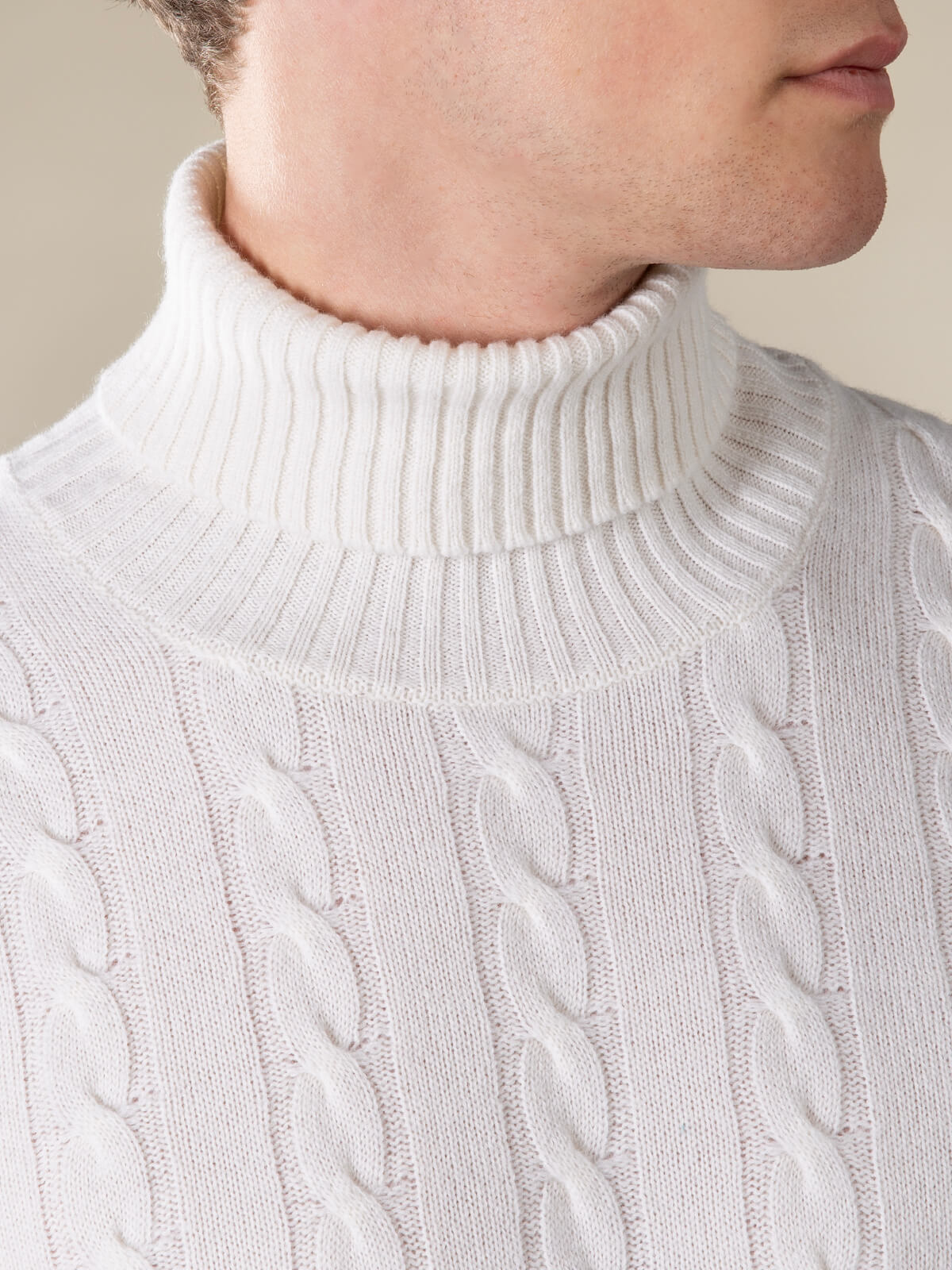 LeClub™ | Dolcevita Cable Knit Sweater Ivory