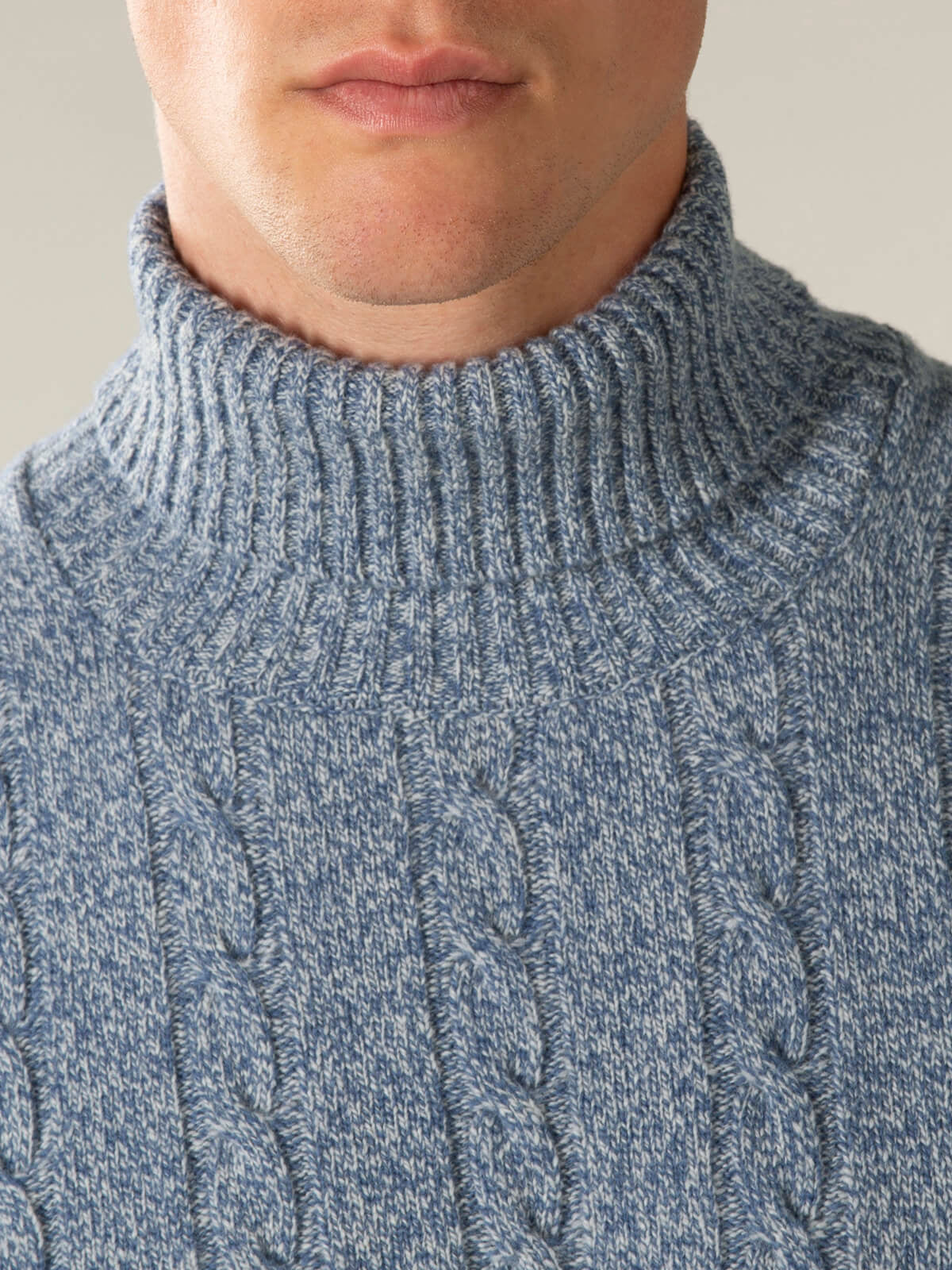 LeClub™ | Dolcevita Cable Knit Sweater Light Blue