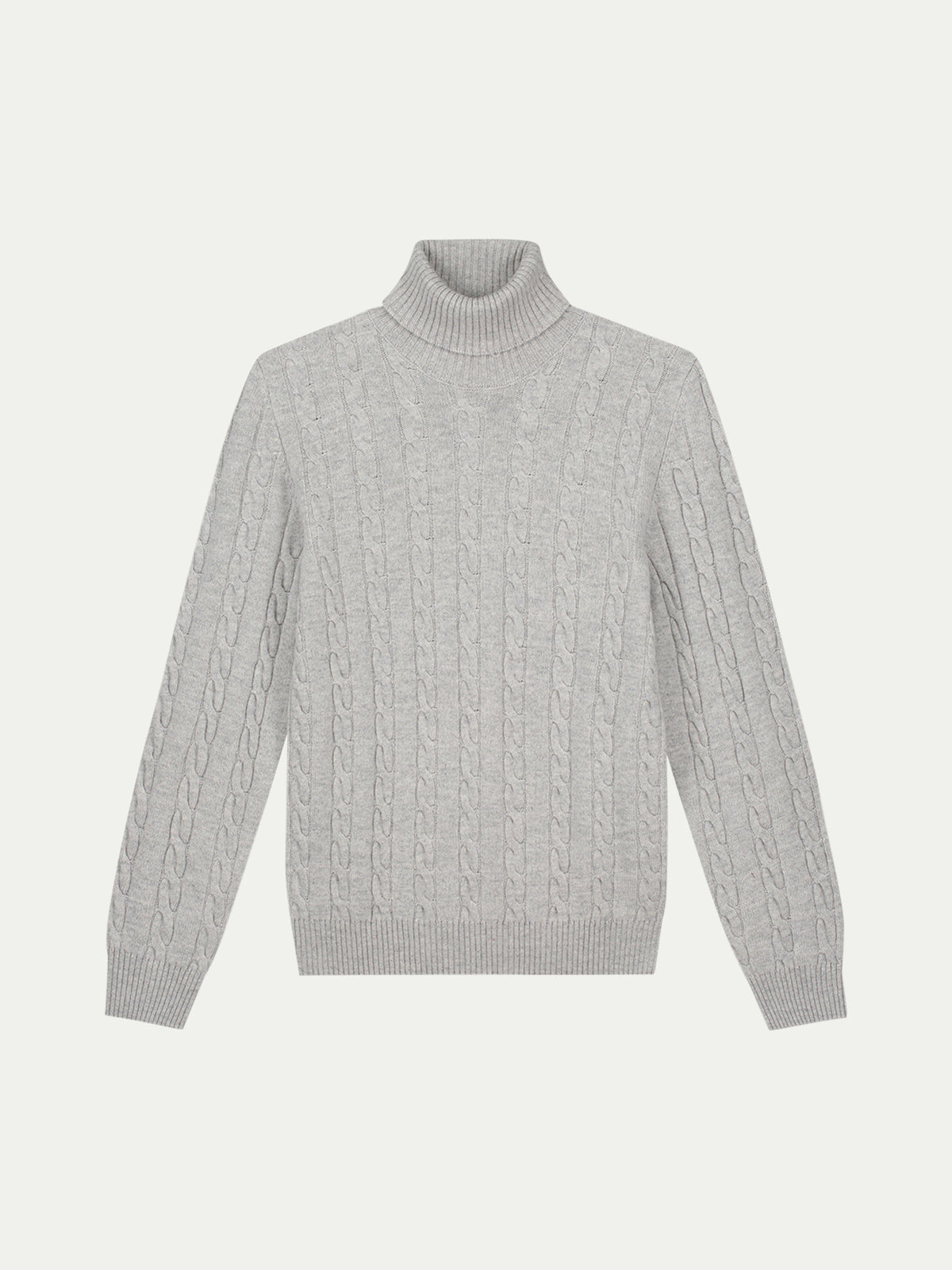 LeClub™ | Dolcevita Cable Knit Sweater Light Grey