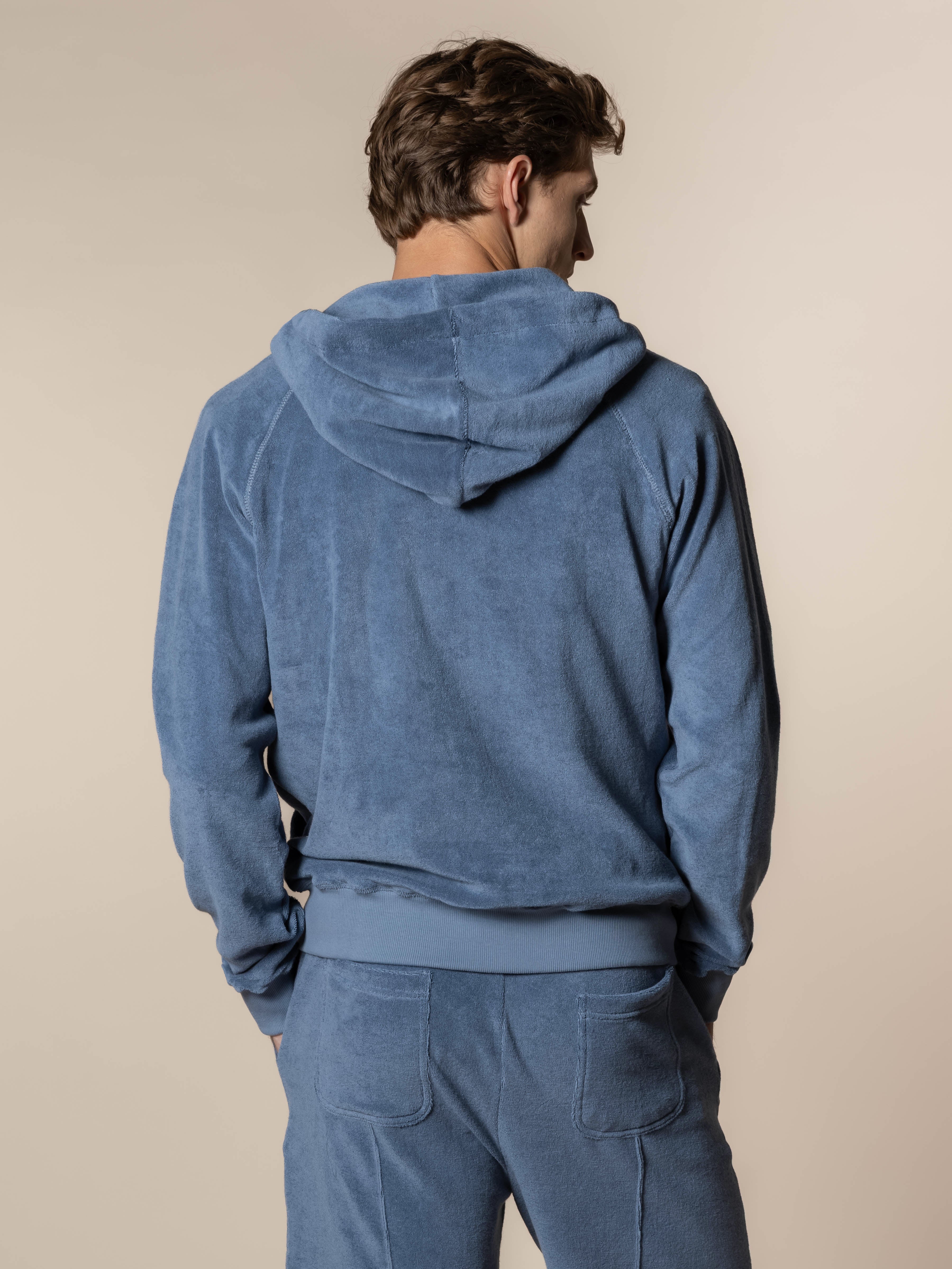 LeClub™ | Steel Blue Terry Towelling Zipper Vest