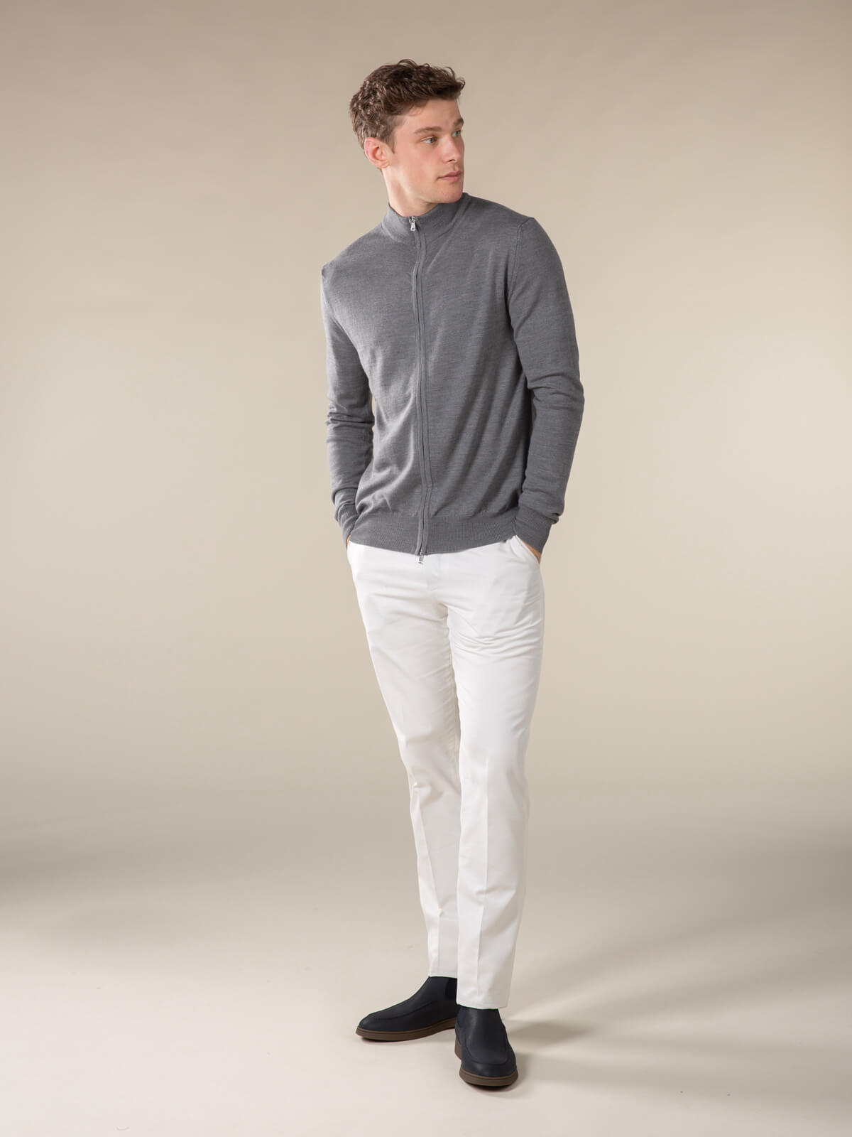 LeClub™ | Extrafine Merino Zipper Vest Dark Grey