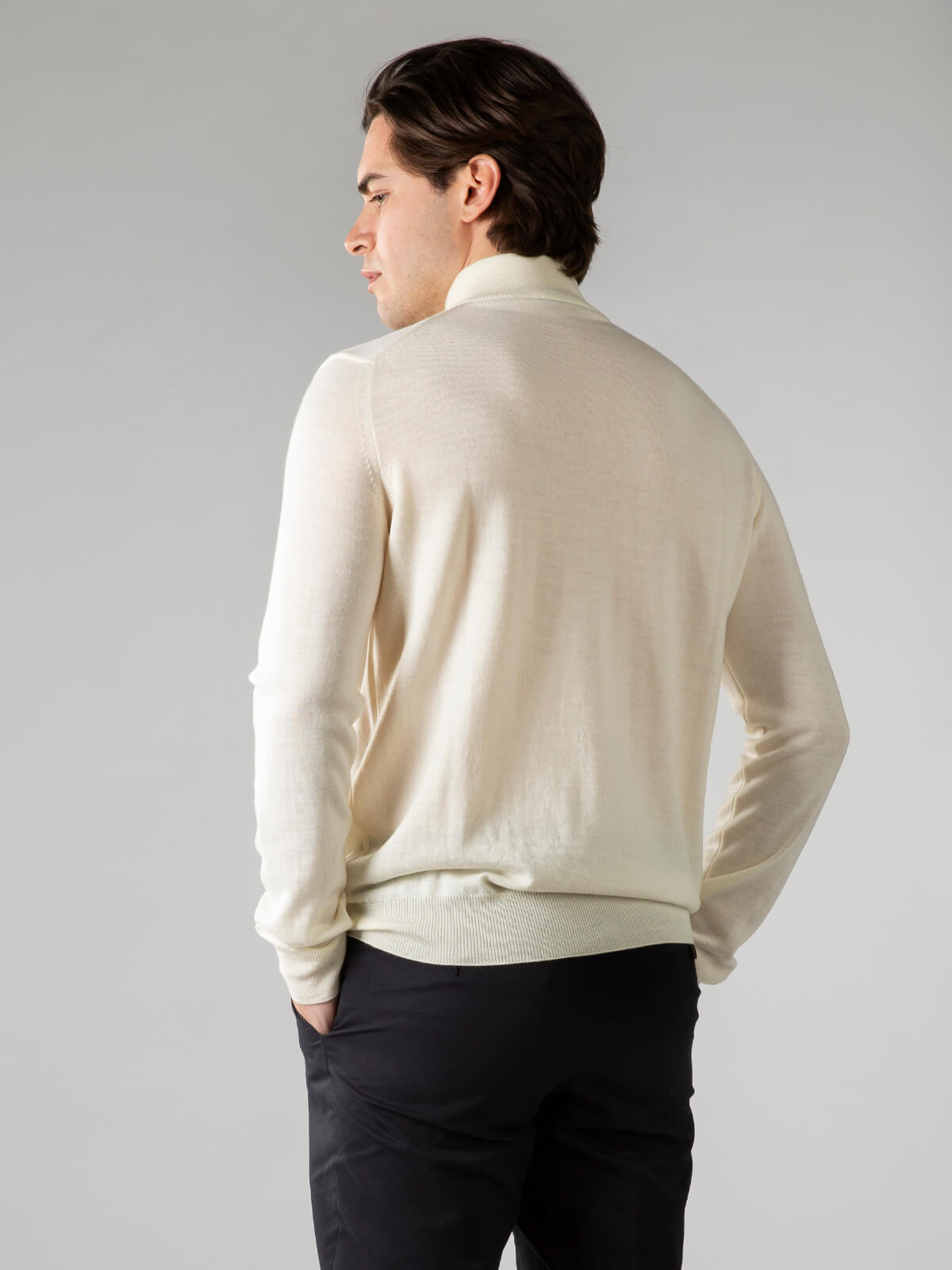 LeClub™ | Extrafine Merino Zipper Vest Ivory