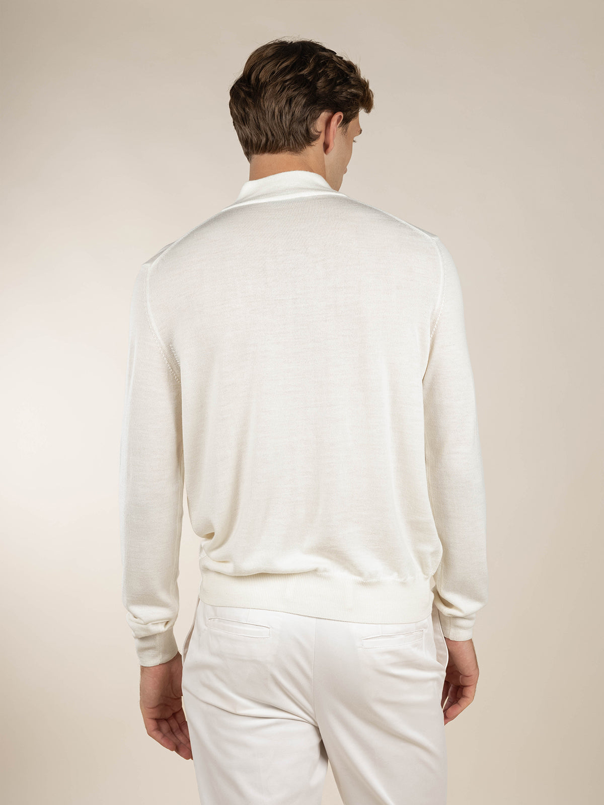 LeClub™ | Extrafine Merino Zipper Sweater Ivory