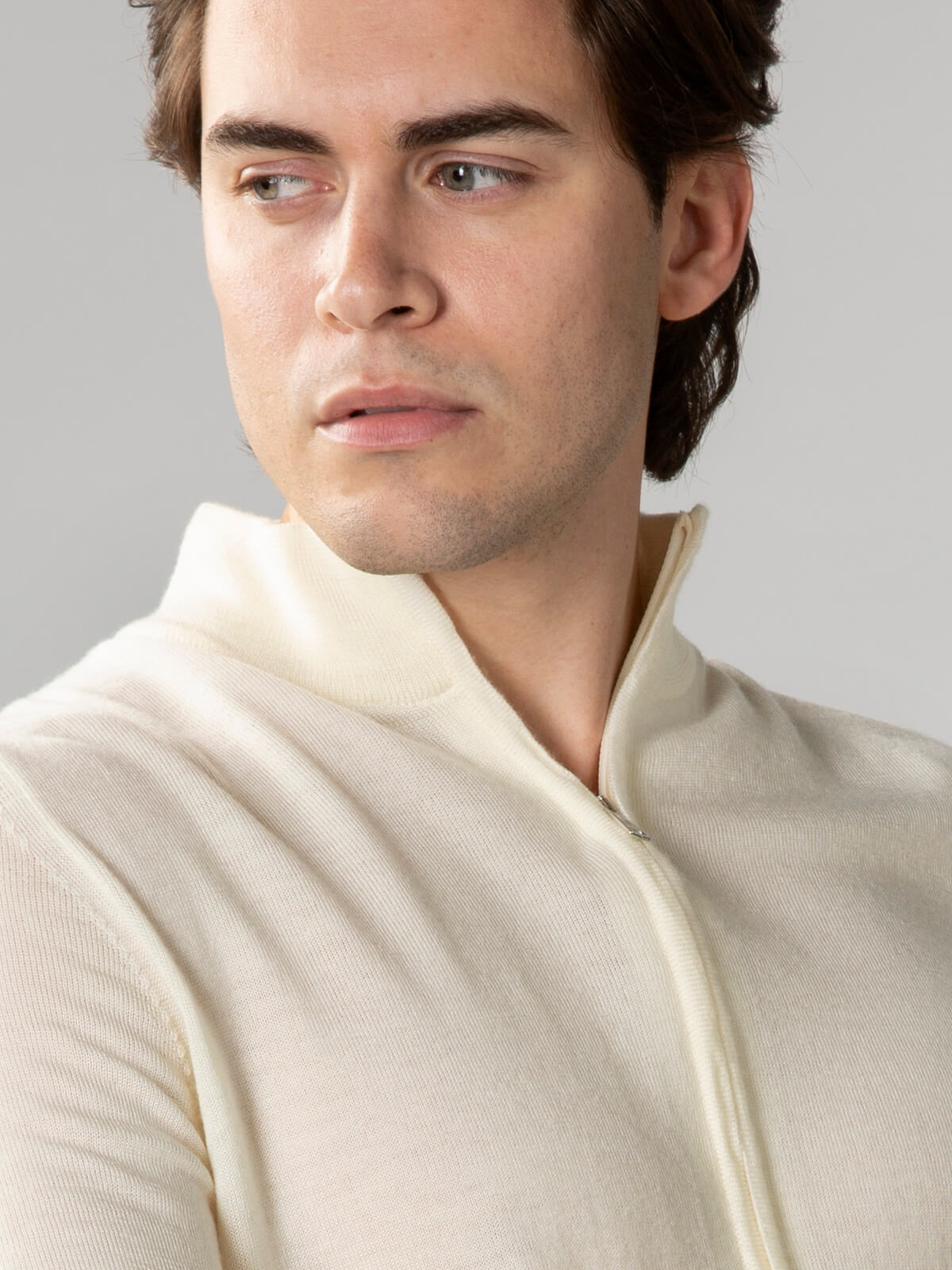 LeClub™ | Extrafine Merino Zipper Vest Ivory