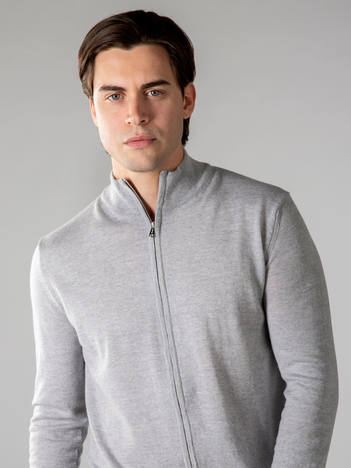 LeClub™ | Extrafine Merino Zipper Vest Light Grey