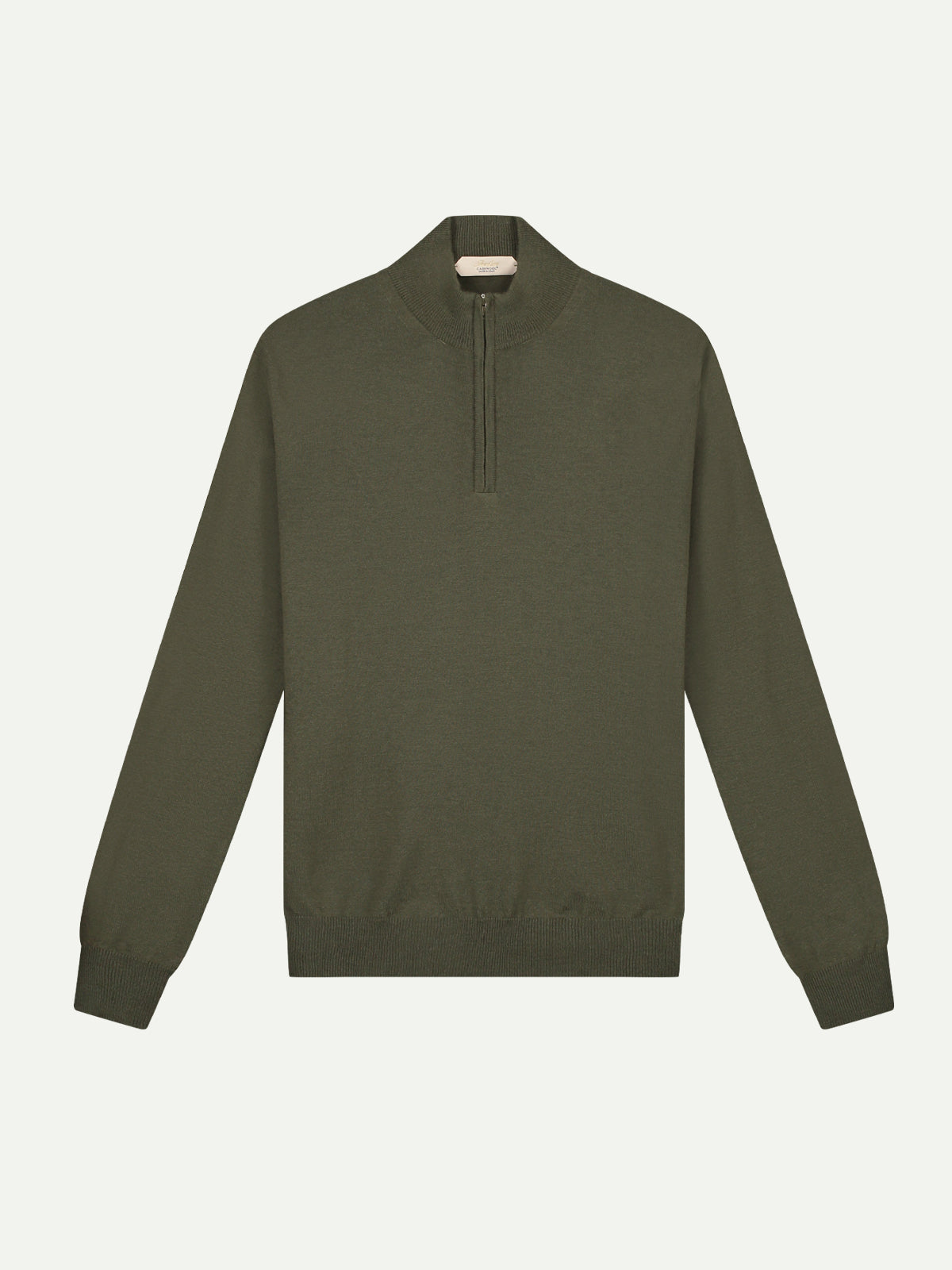 LeClub™ | Extrafine Merino Zipper Sweater Olive