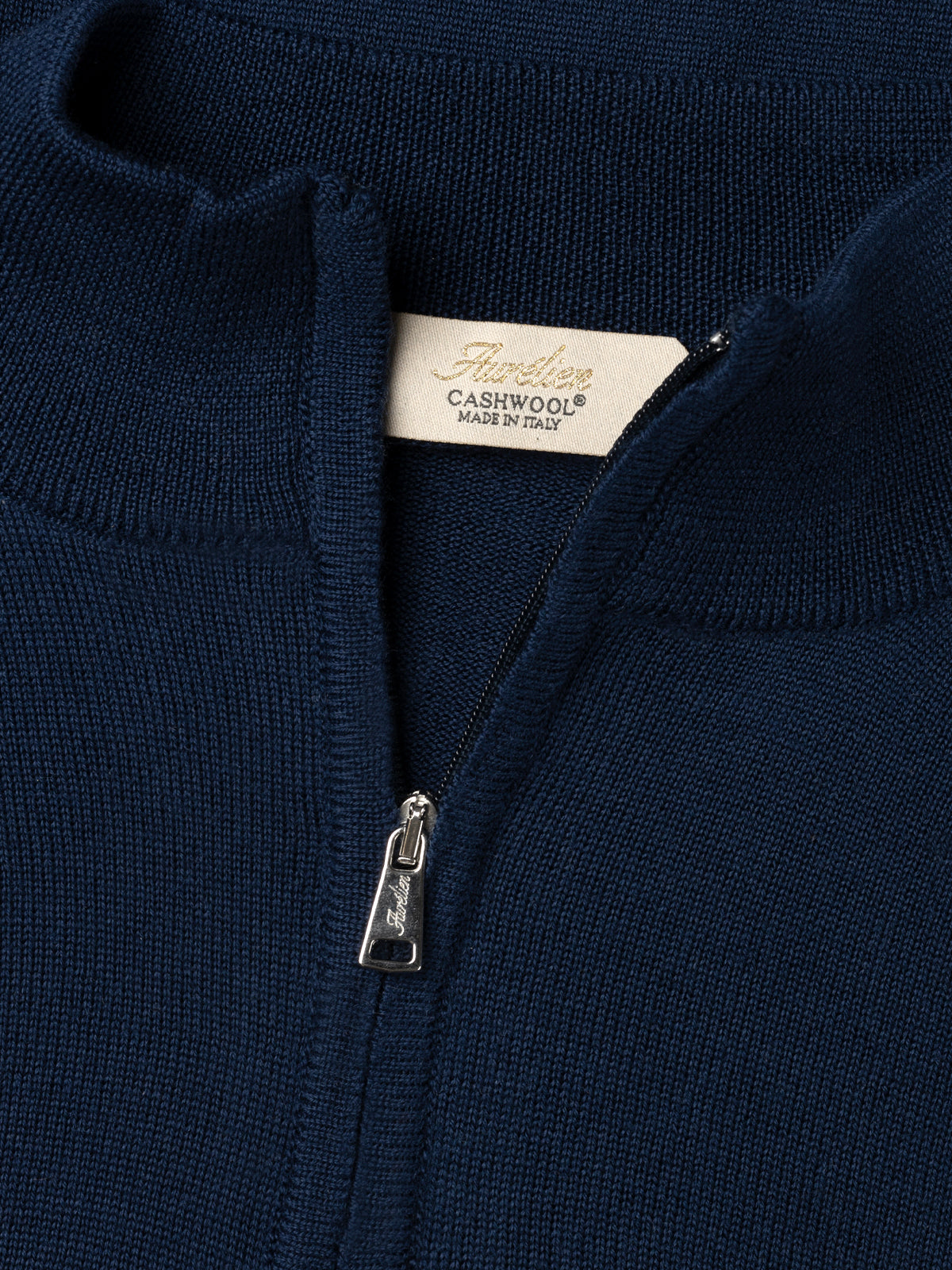 LeClub™ | Extrafine Merino Zipper Sweater Steel Blue