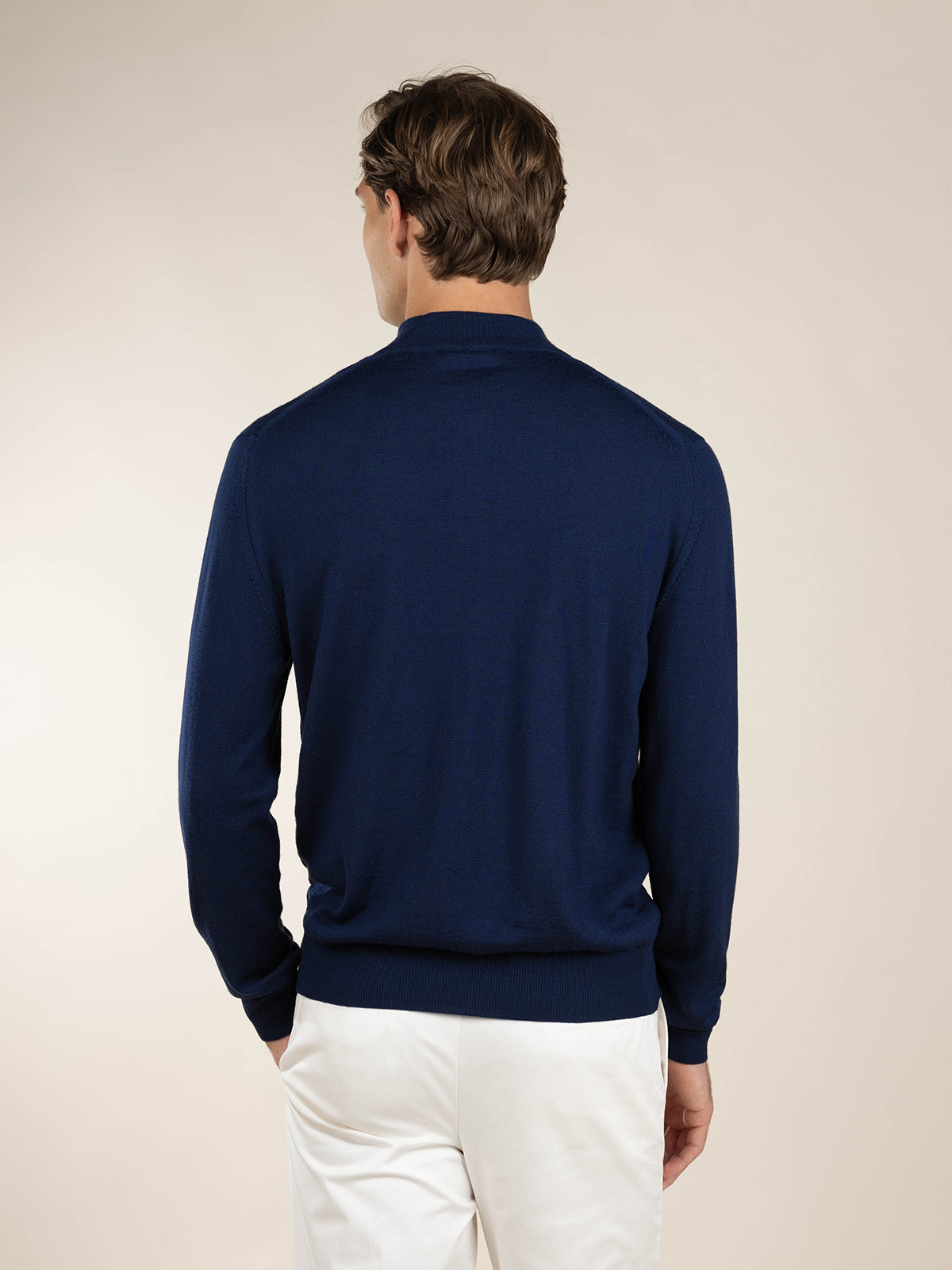 LeClub™ | Extrafine Merino Zipper Sweater Steel Blue