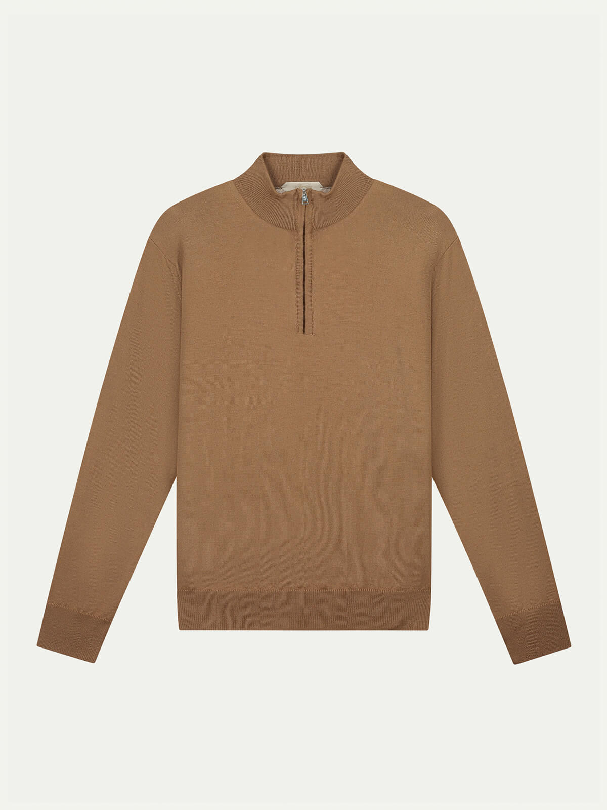 LeClub™ | Extrafine Merino Zipper Sweater Caramel
