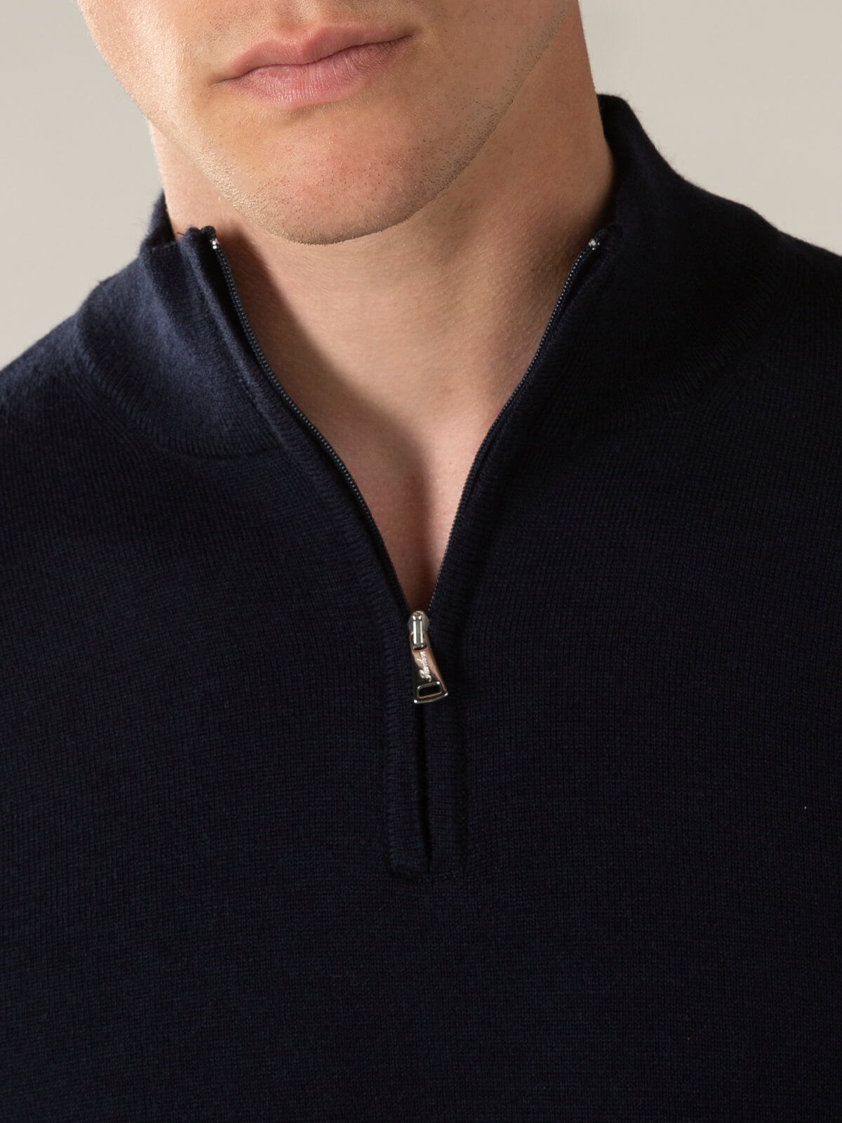 LeClub™ | Extrafine Merino Zipper Sweater Navy