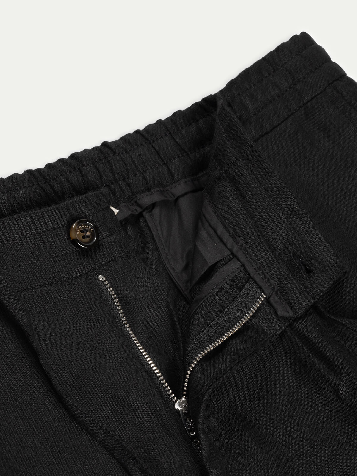 LeClub™ | Black Linen Seaside Trousers