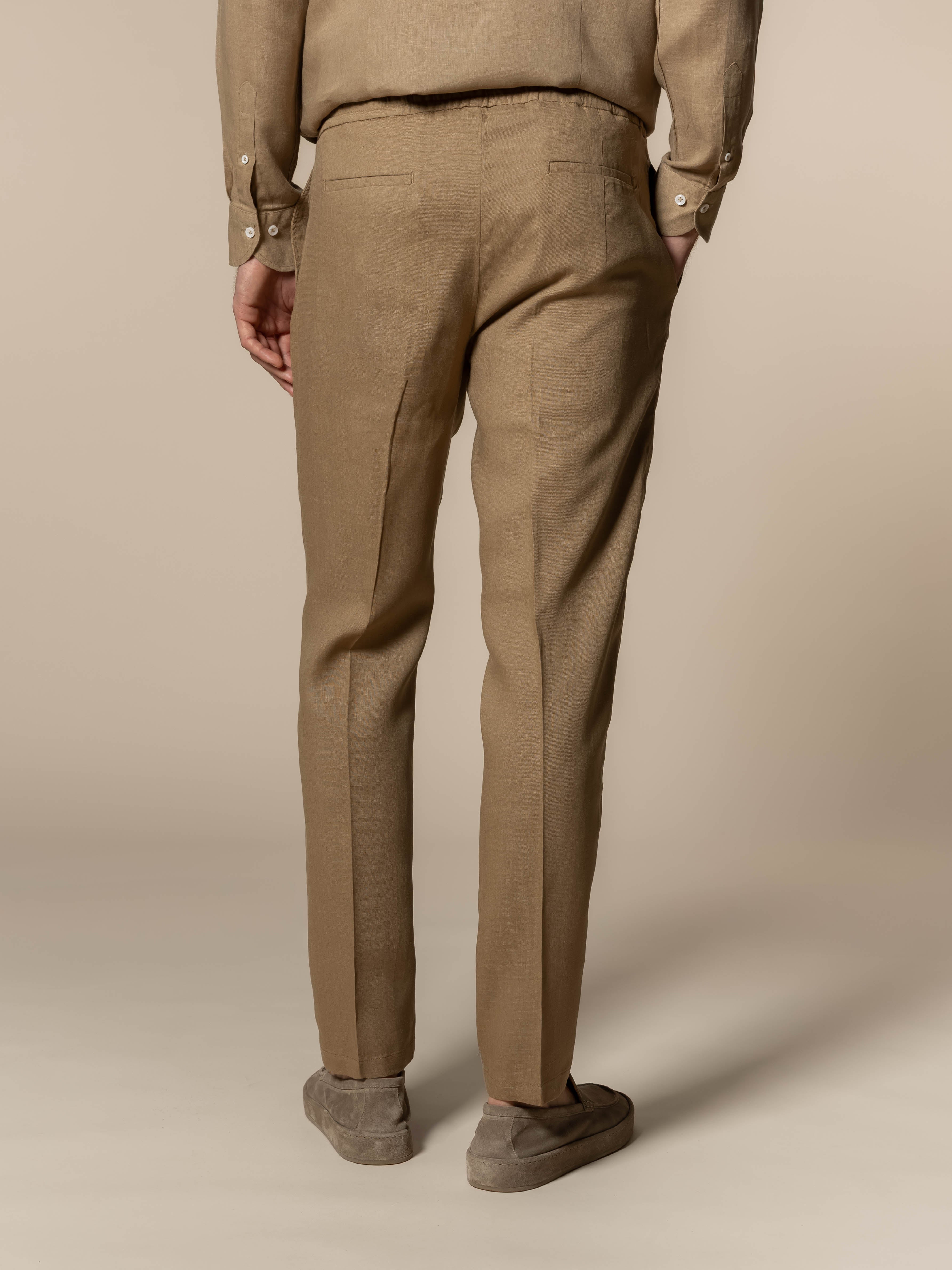 LeClub™ | Dark Taupe Linen Seaside Trousers