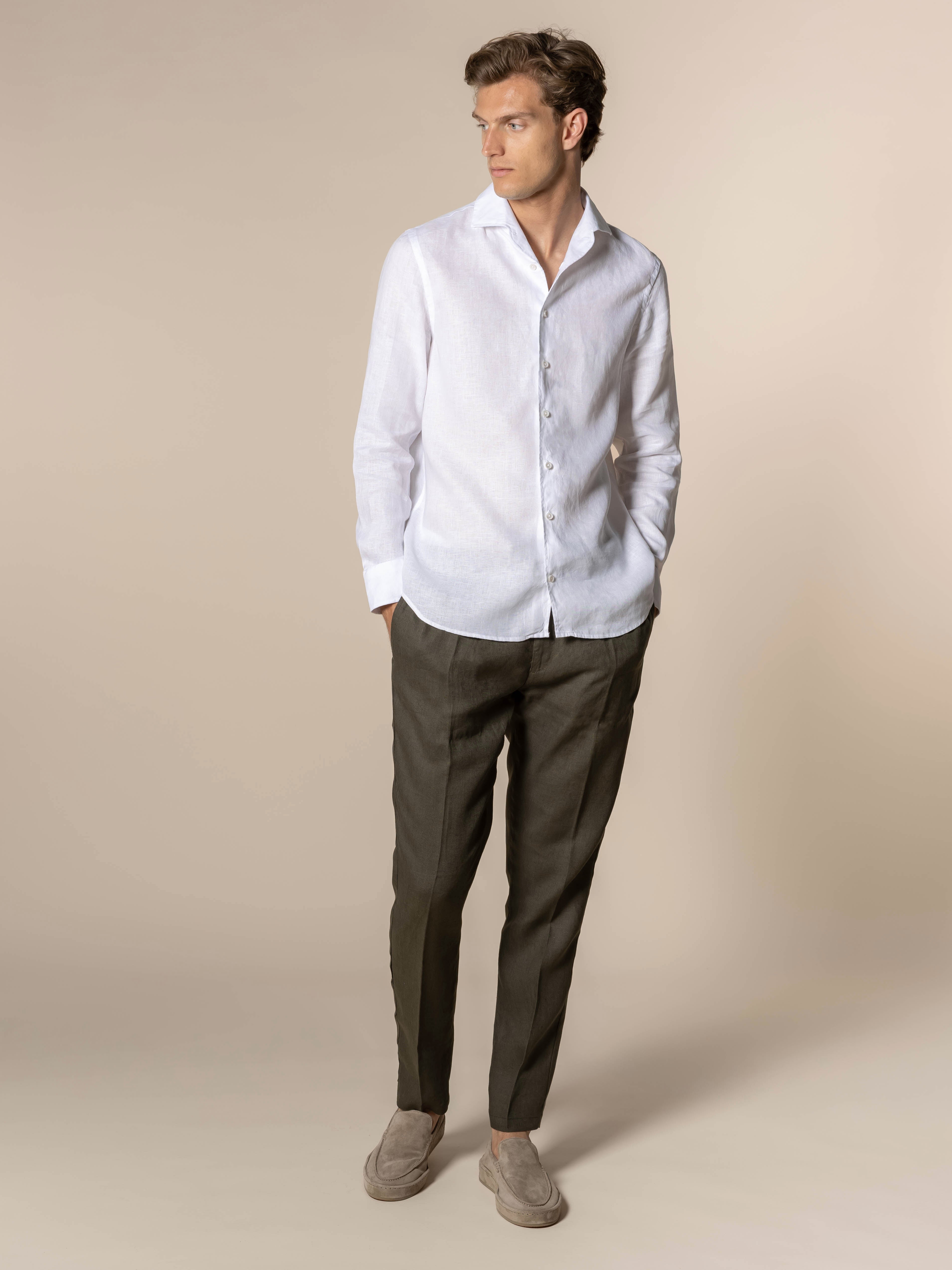 LeClub™ | Olive Linen Seaside Trousers