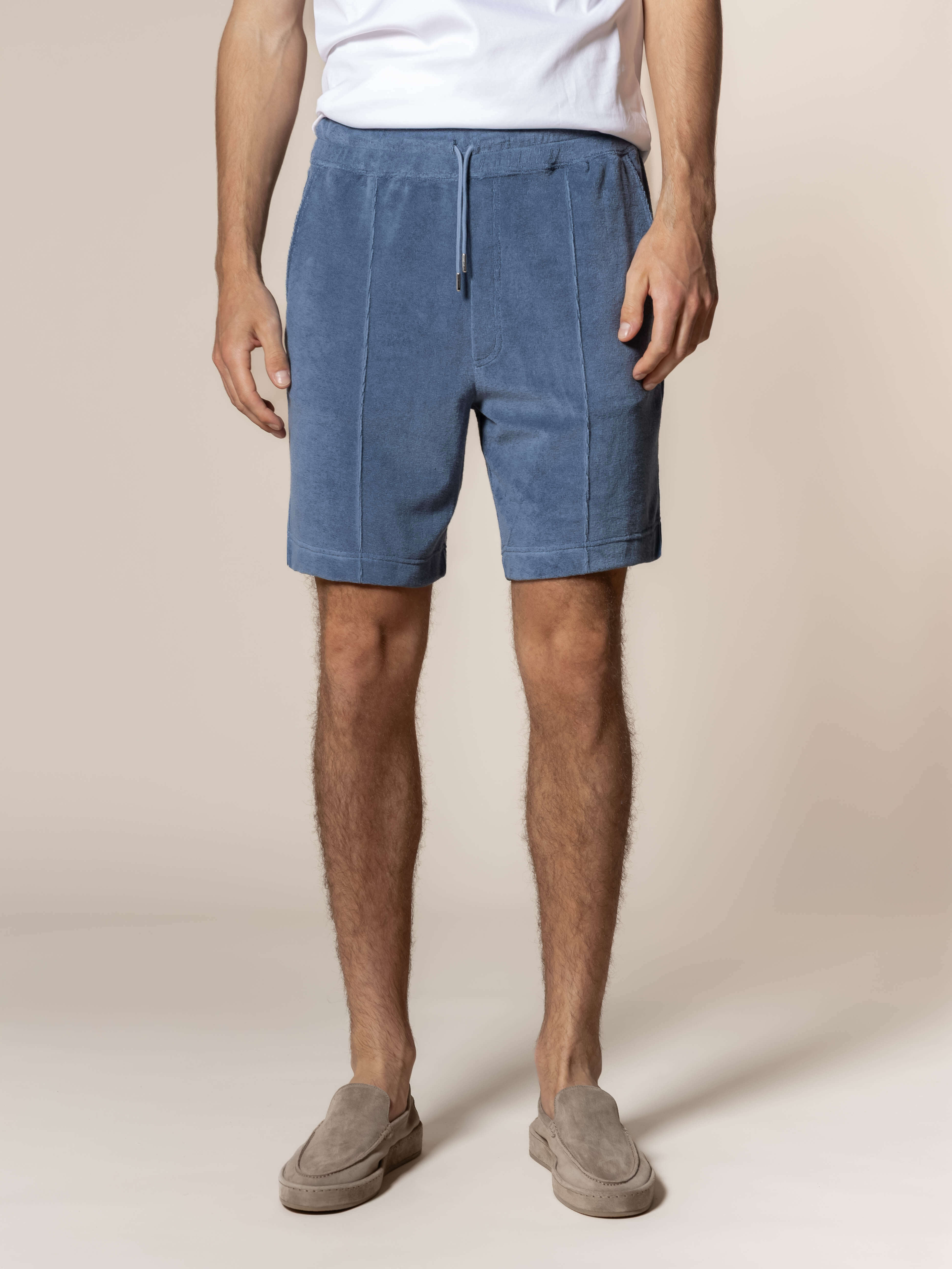LeClub™ | Steel Blue Terry Towelling Leisure Shorts