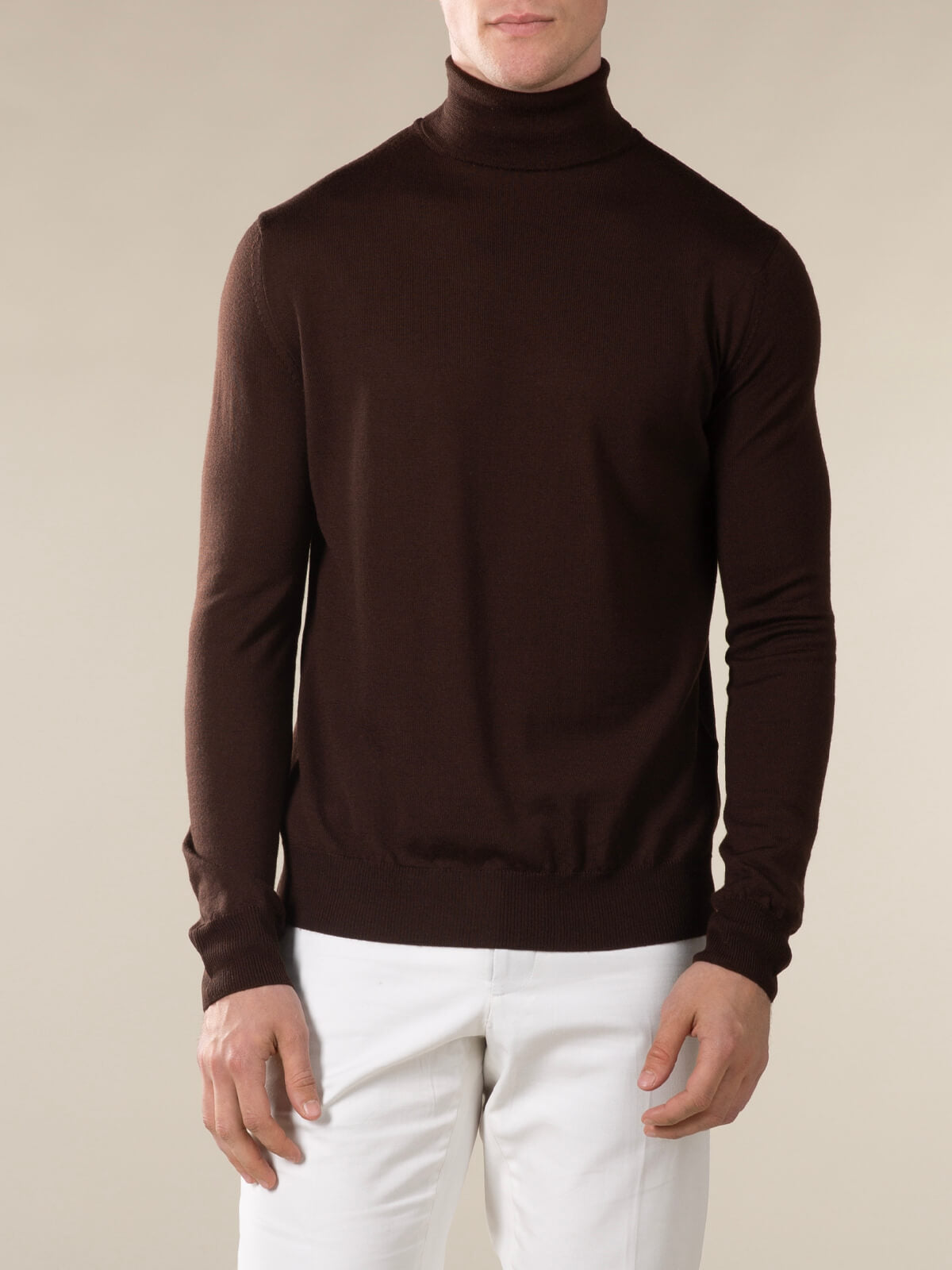 LeClub™ | Extrafine Merino Rollneck Brown