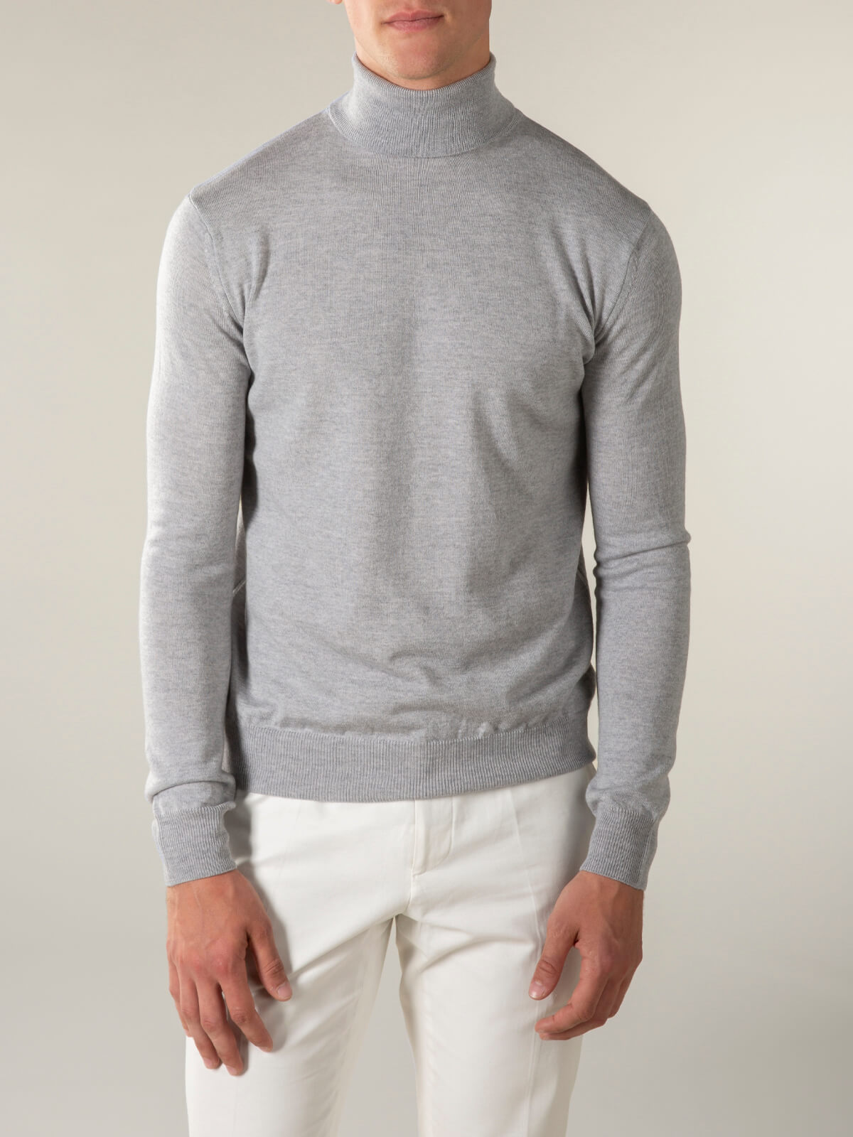 LeClub™ | Extrafine Merino Rollneck Light Grey