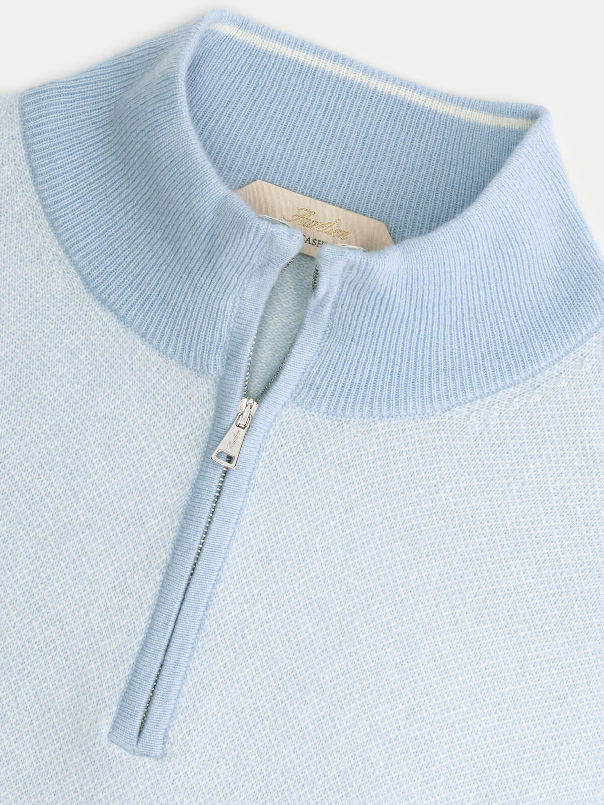 LeClub™ | Light Blue Jacquard Zipper Sweater