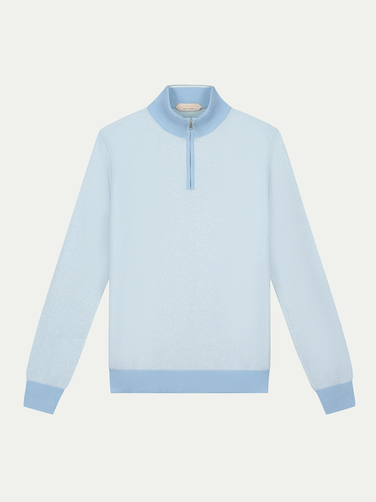 LeClub™ | Light Blue Jacquard Zipper Sweater