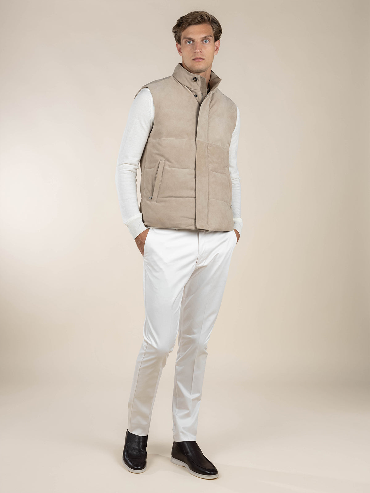 LeClub™ | Light Beige Suede AUR1 Body Warmer