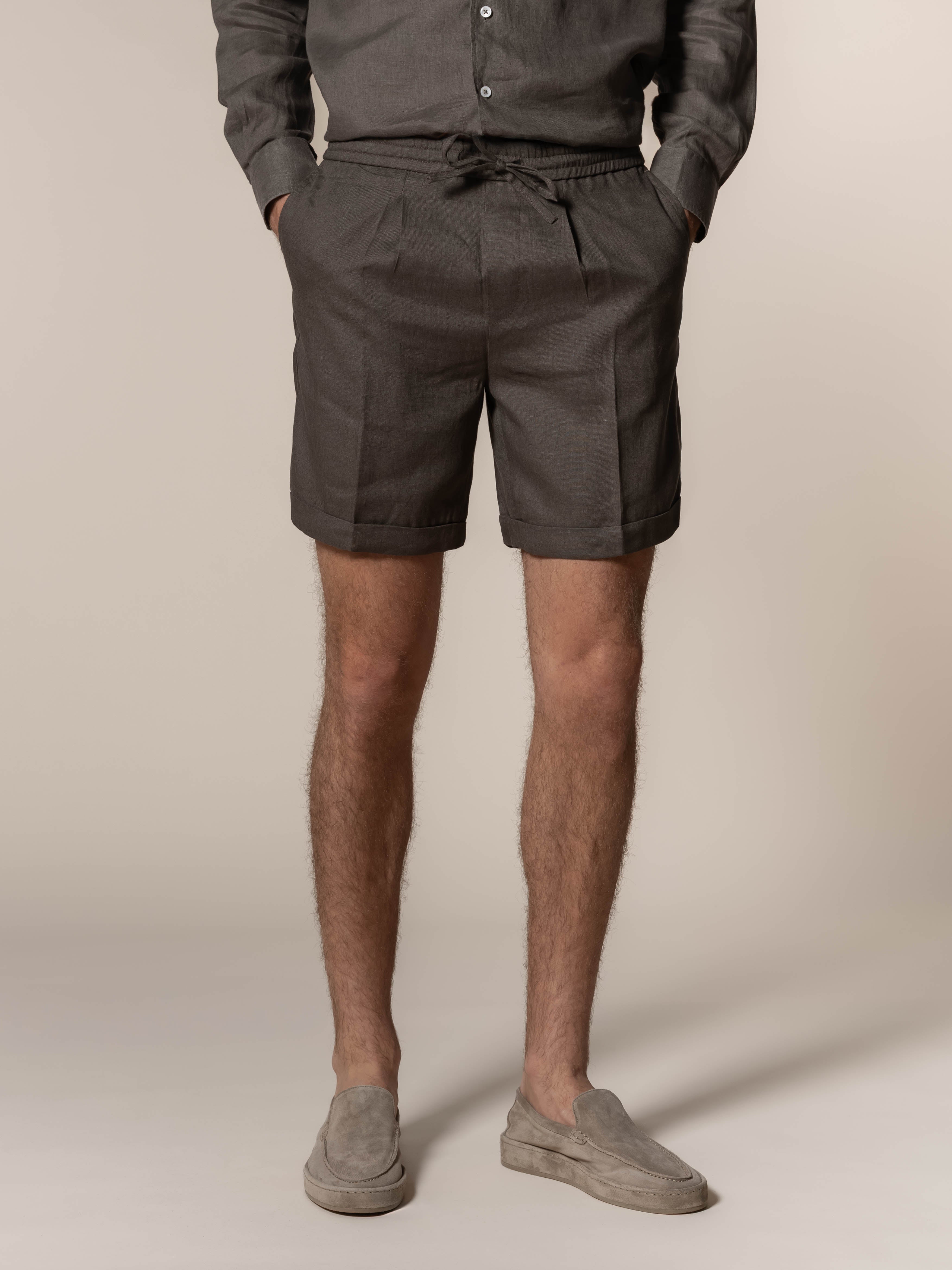 LeClub™ | Ash Grey Linen Seaside Shorts