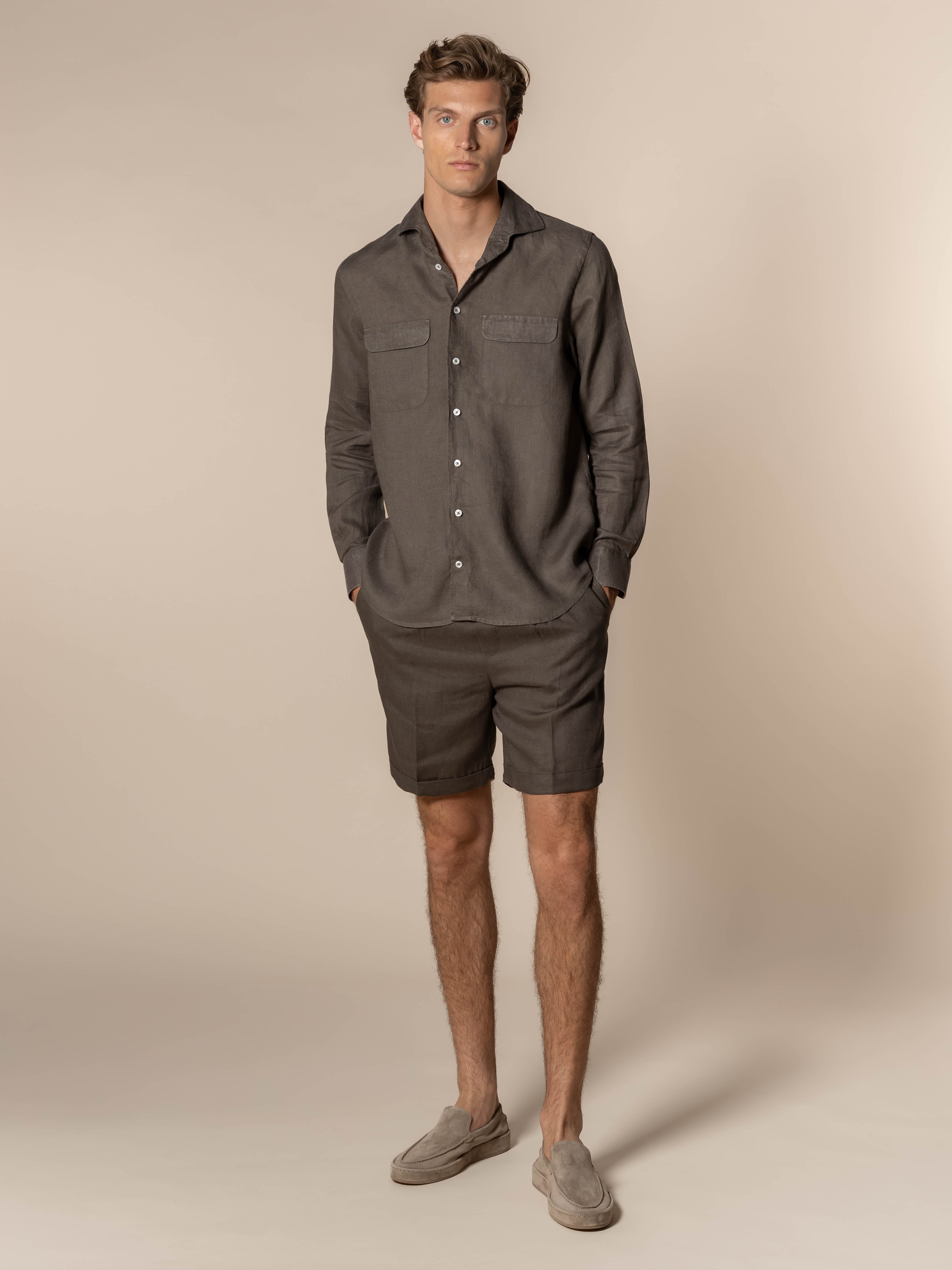 LeClub™ | Ash Grey Linen Seaside Shorts