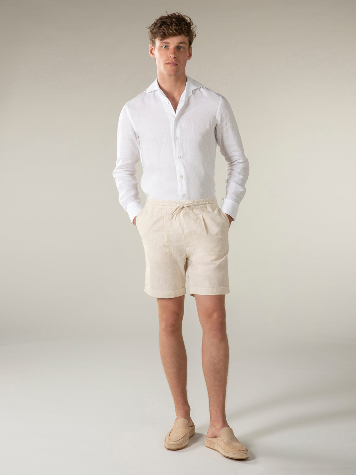 LeClub™ | Beige Linen Seaside Shorts