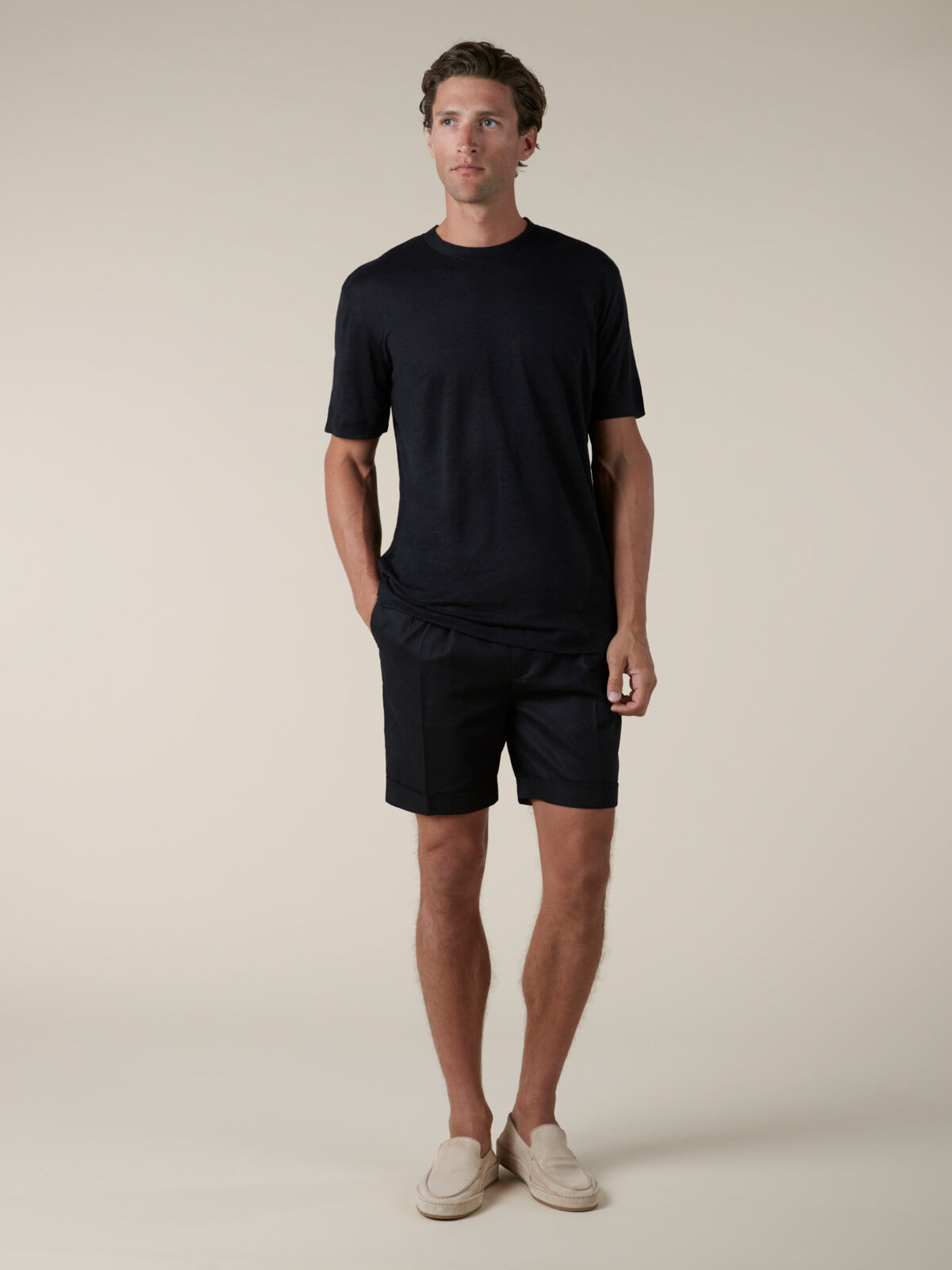 LeClub™ | Black Linen Seaside Shorts