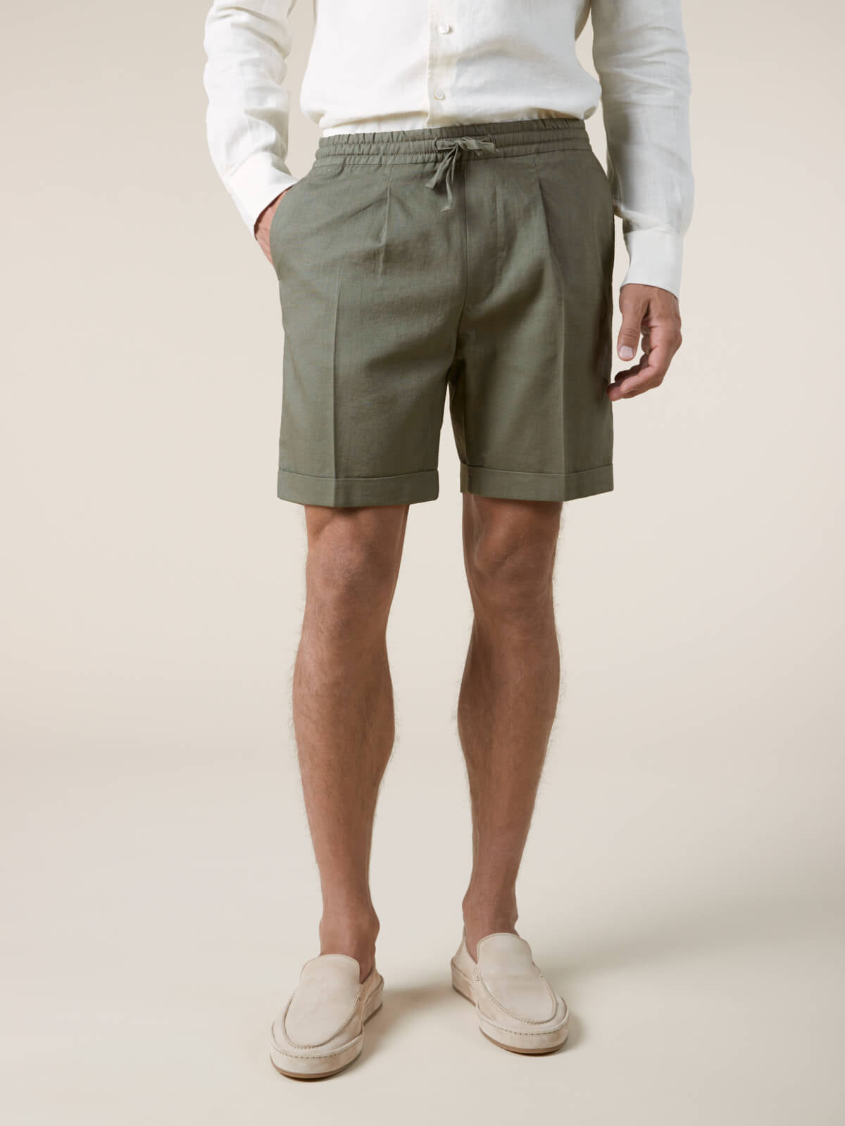 LeClub™ | Olive Linen Seaside Shorts