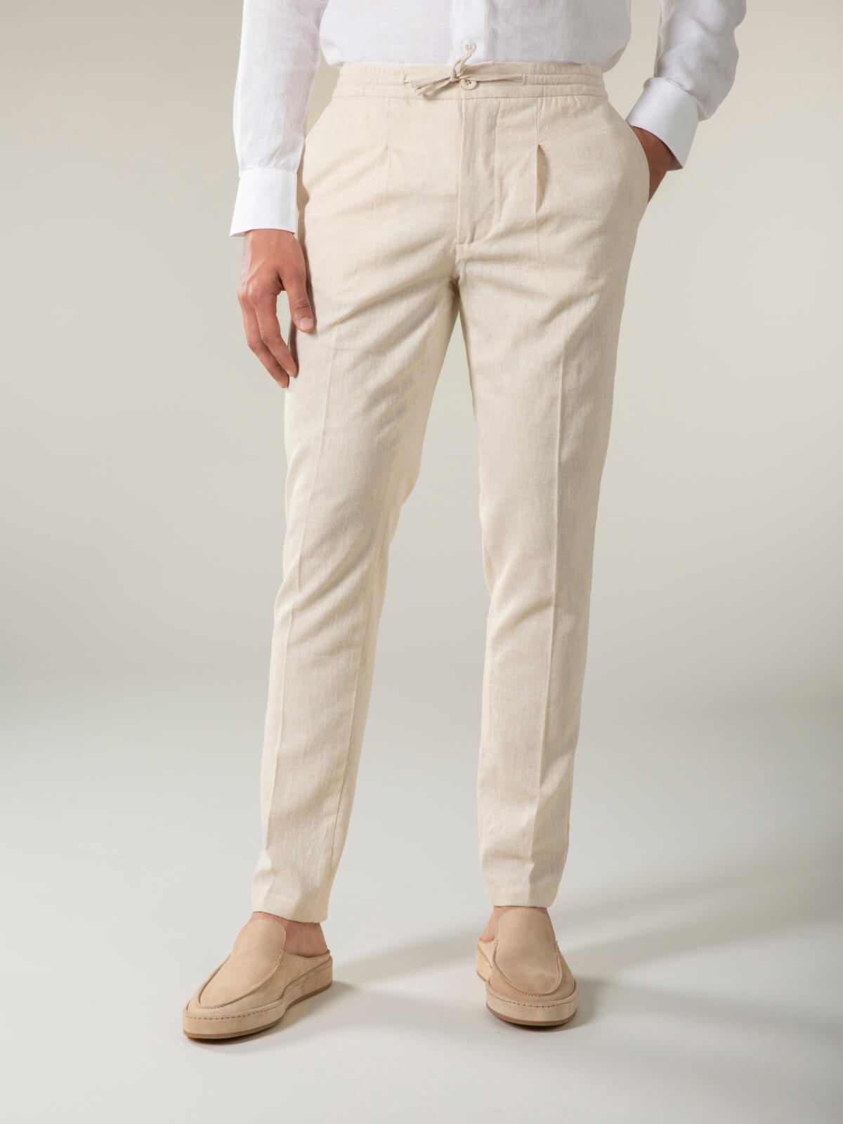 LeClub™ | Beige Linen Seaside Trousers