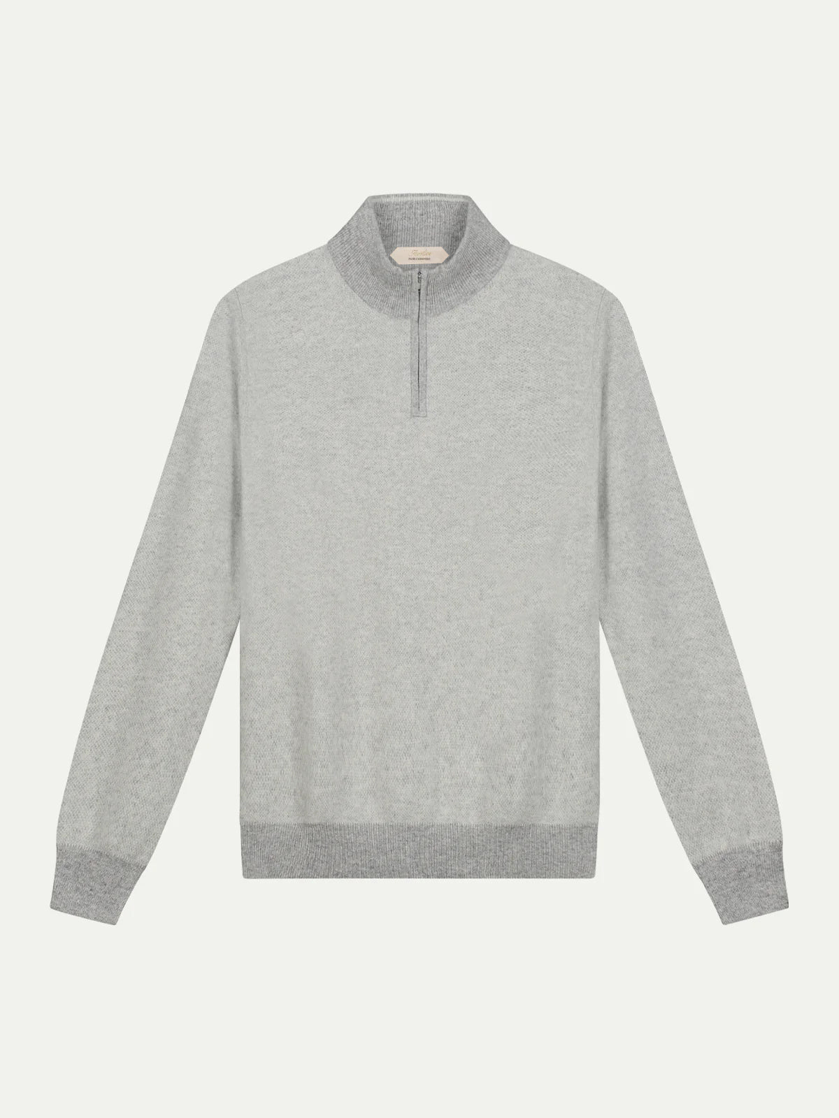 LeClub™ | Light Grey Jacquard Zipper Sweater