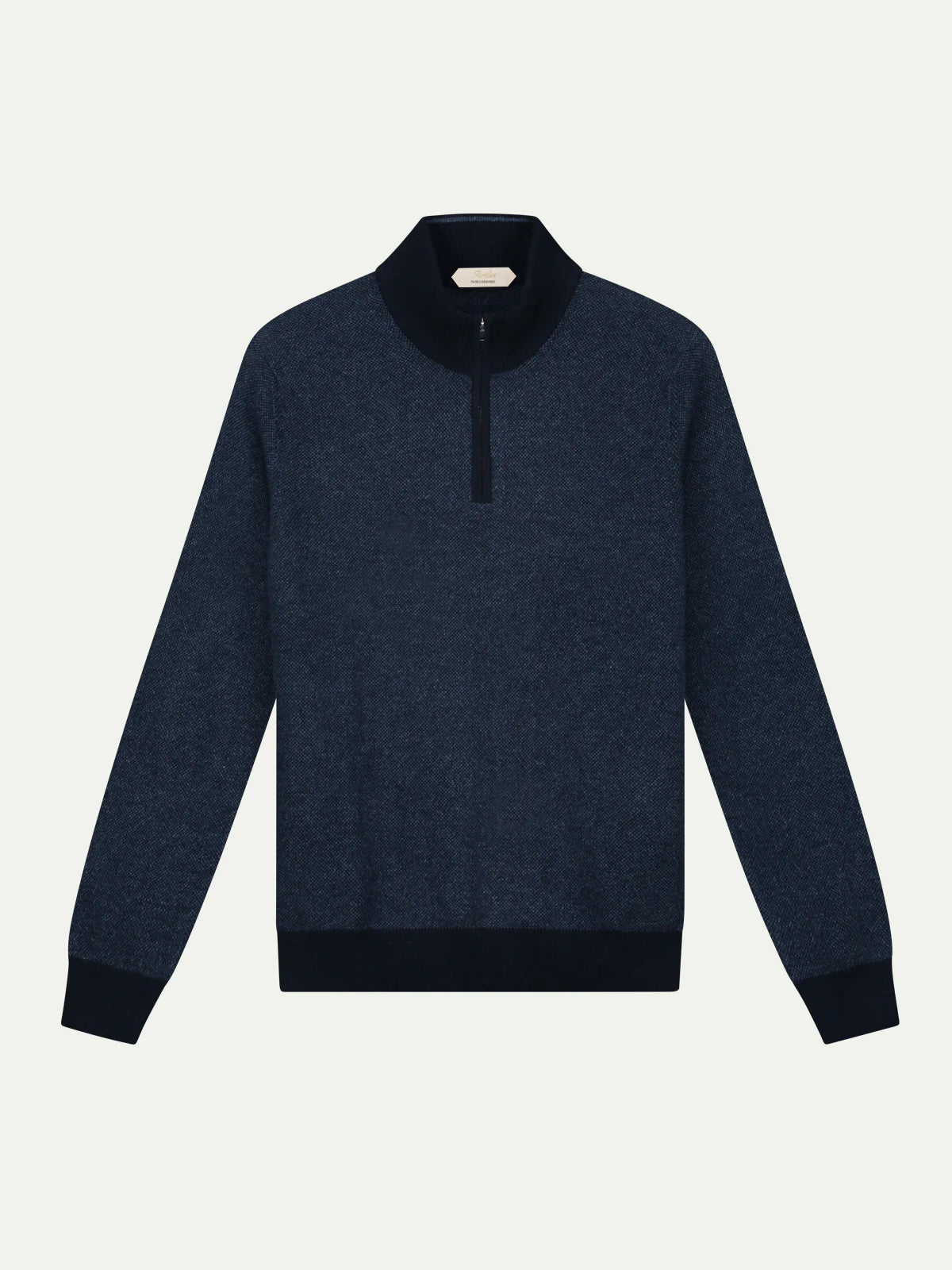 LeClub™ | Navy Jacquard Zipper Sweater