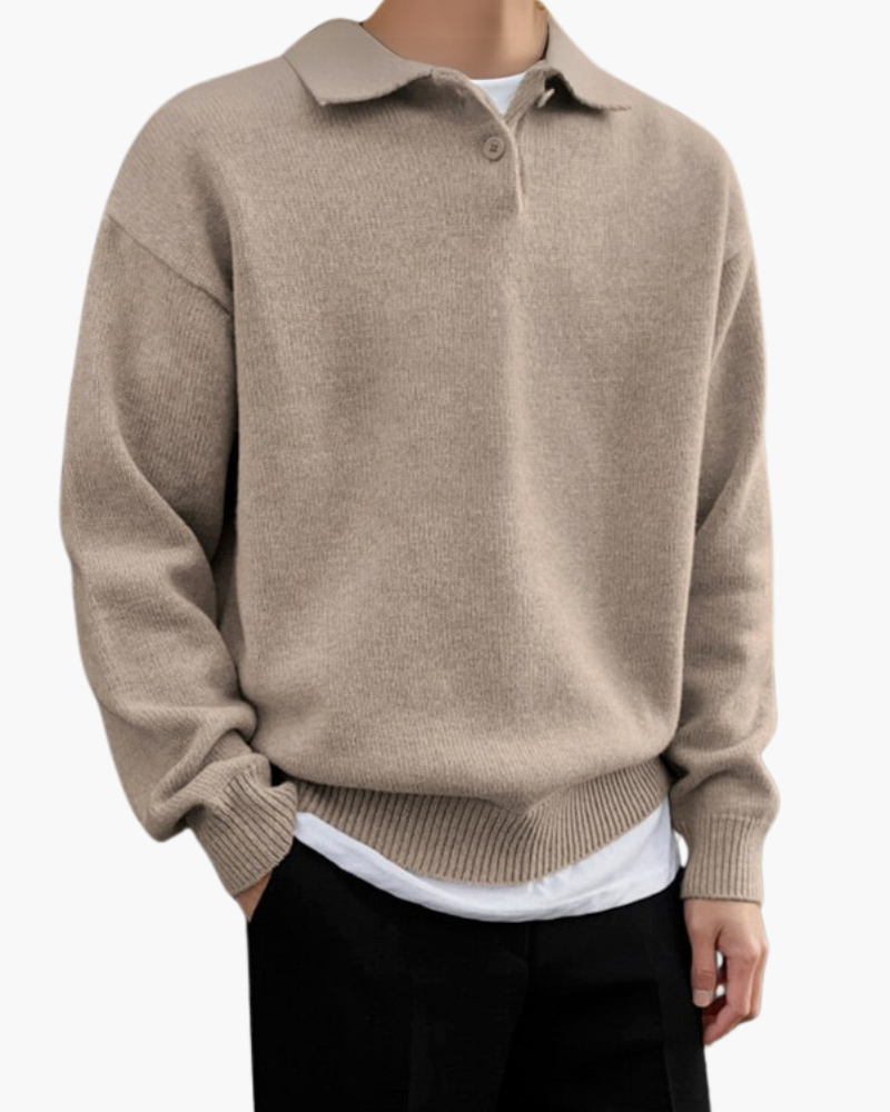 LeClub™ | Woolen Button Half Zip
