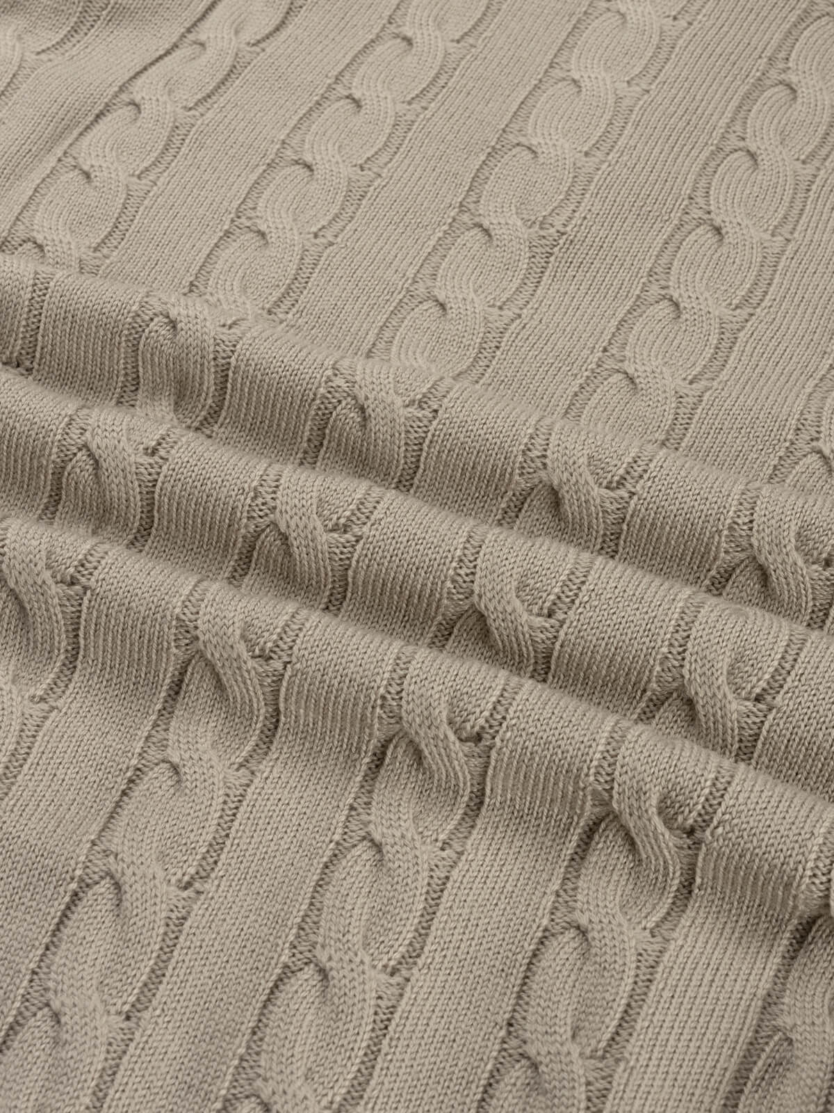 LeClub™ | Zipper Cable Sweater Greige