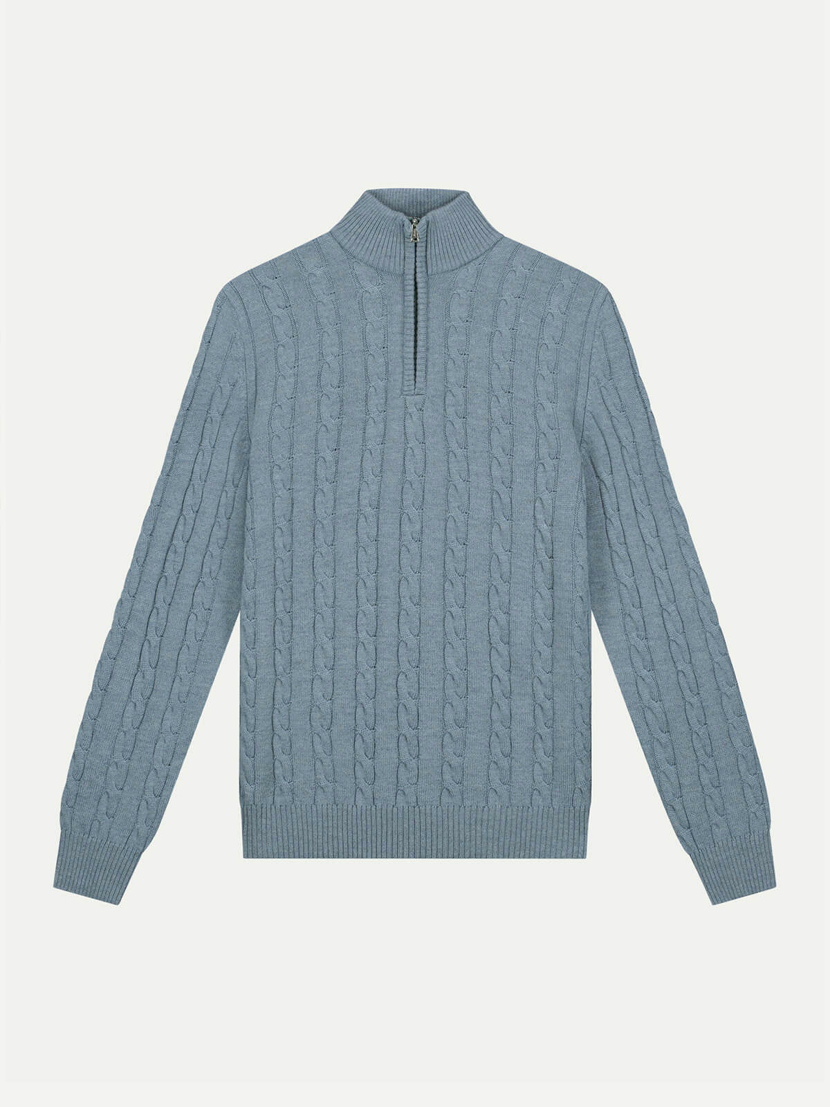 LeClub™ | Zipper Cable Sweater Blue Green