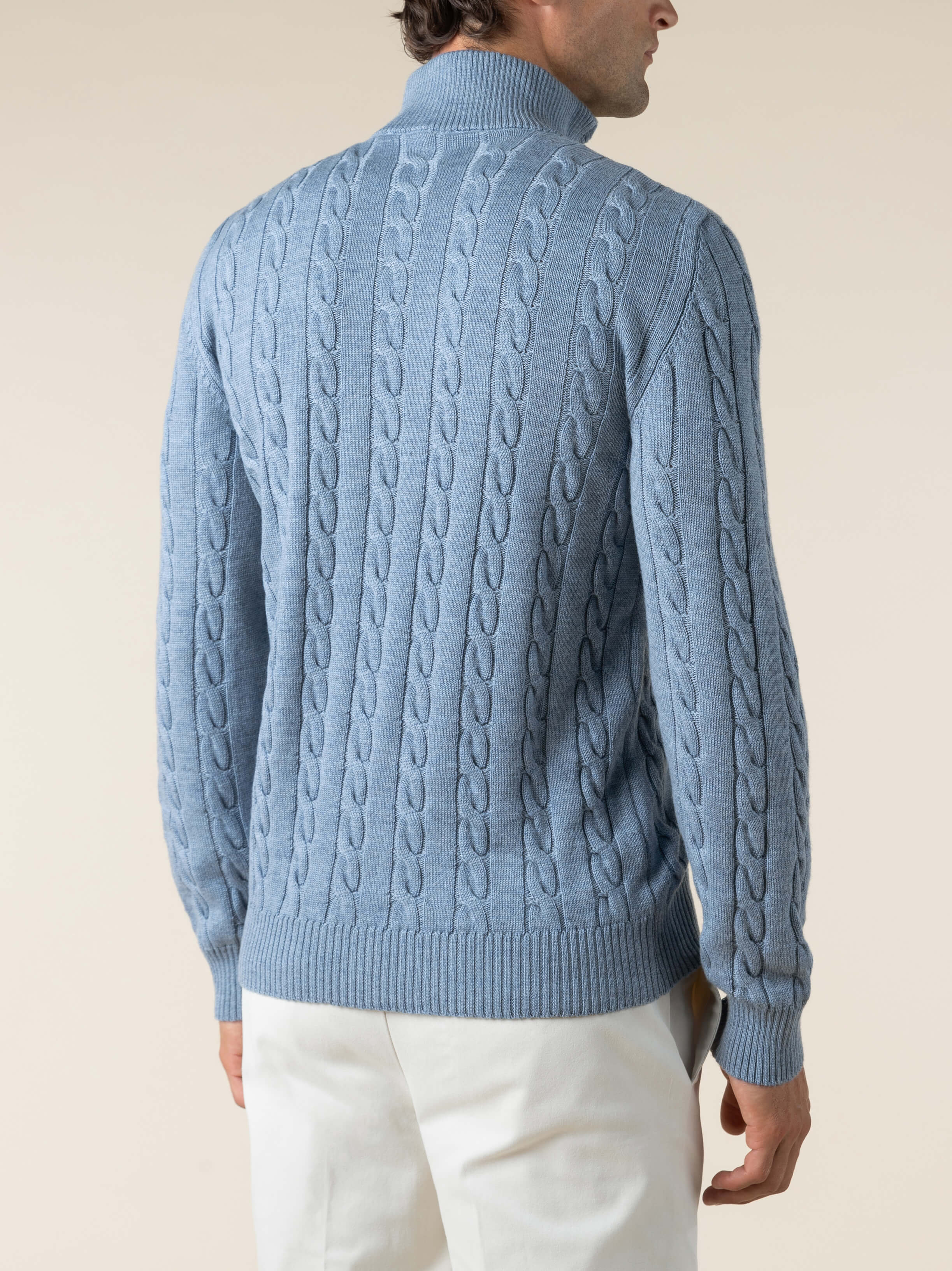 LeClub™ | Zipper Cable Sweater Blue Green