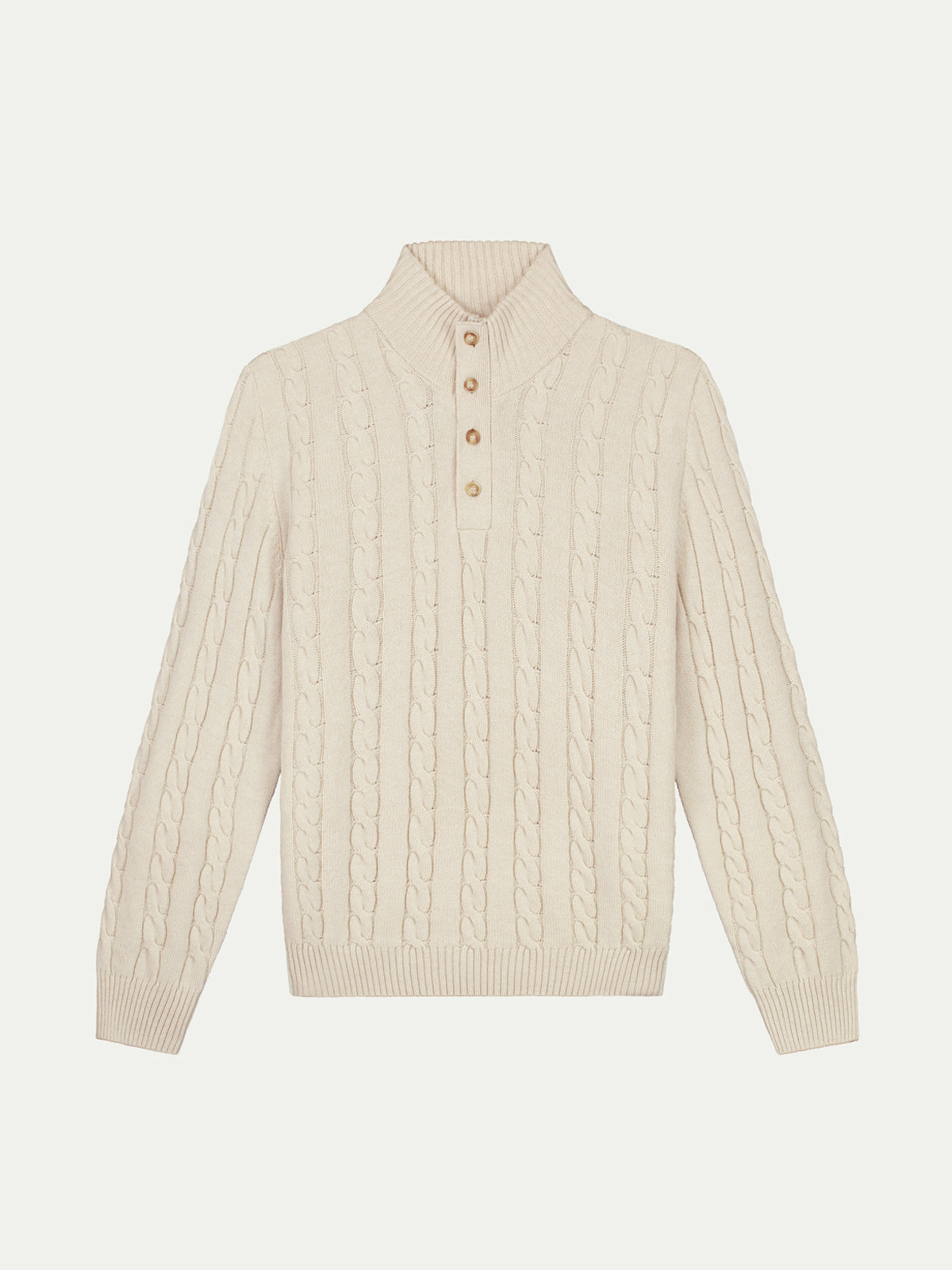 LeClub™ | Light Beige Winter Button Sweater