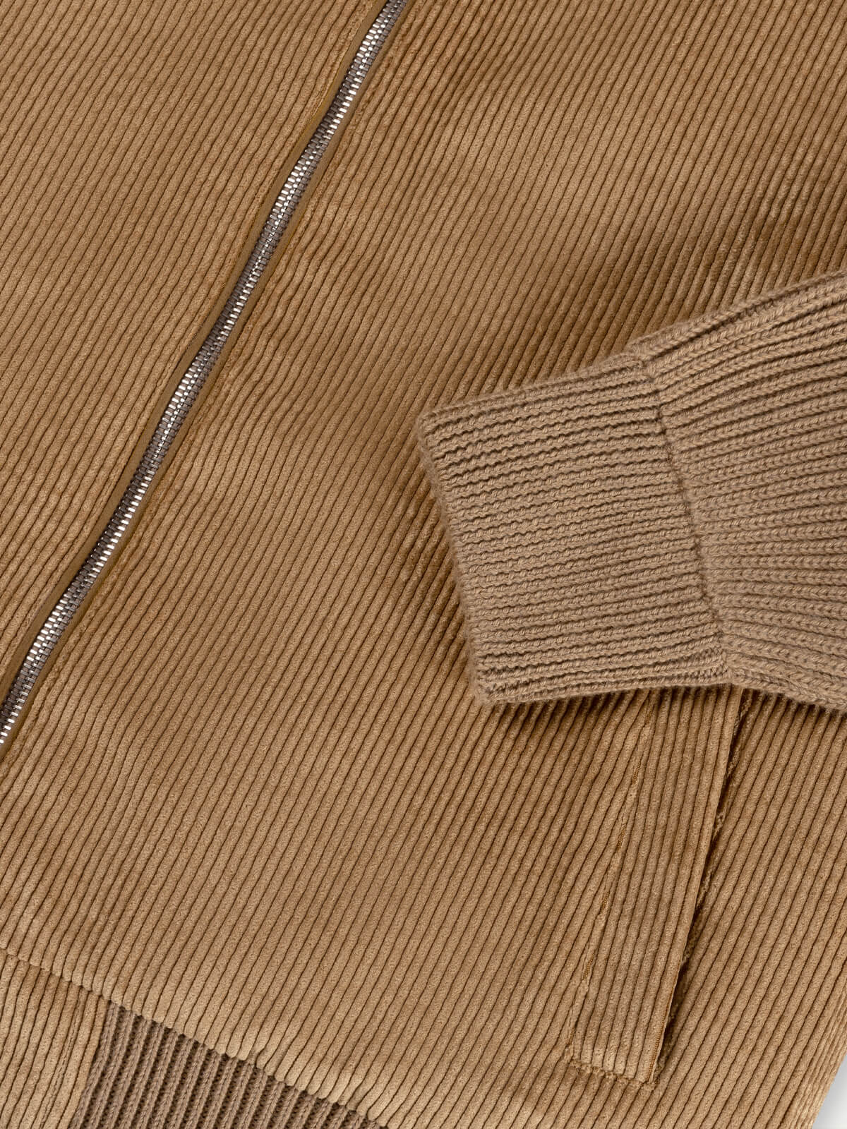 LeClub™ | Beige Corduroy Bomber Jacket