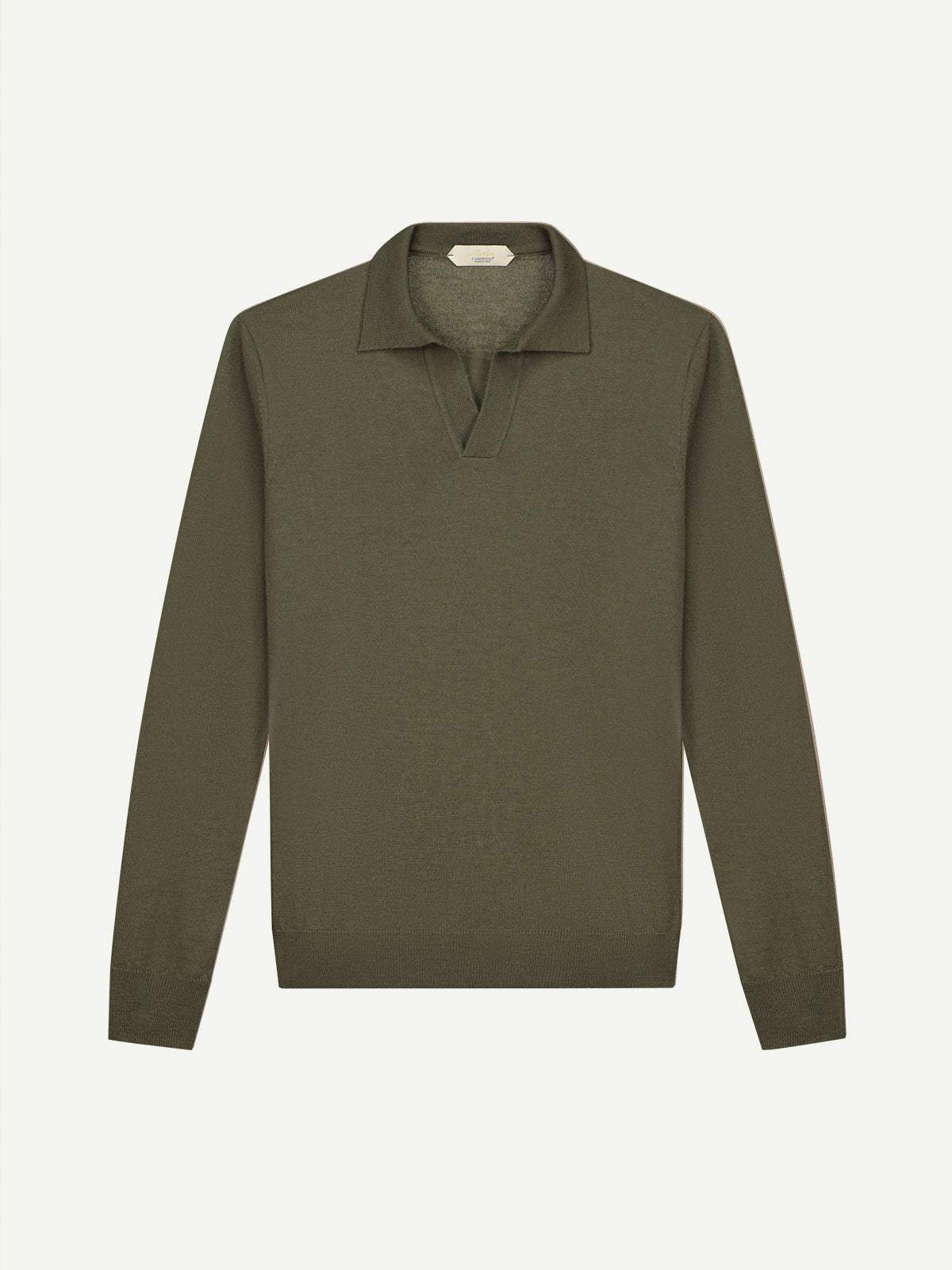 LeClub™ | Extrafine Merino Buttonless Polo Olive